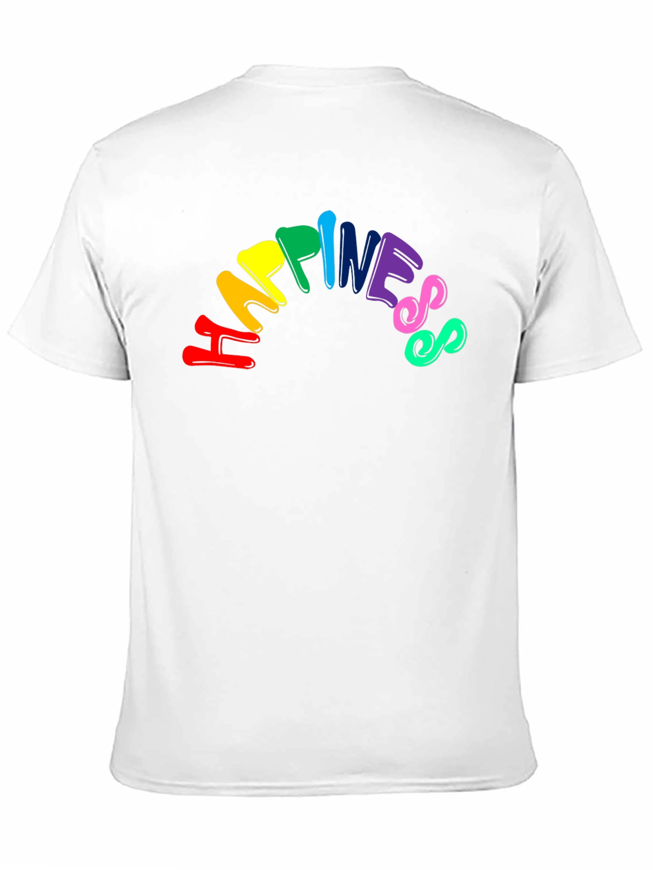 Black Happiness Rainbow Graphic Tee - Unisex Black T-Shirt view 11