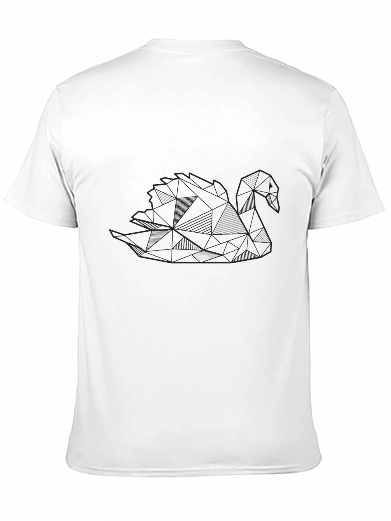 Black Geometric Swan Black T-Shirt view 11
