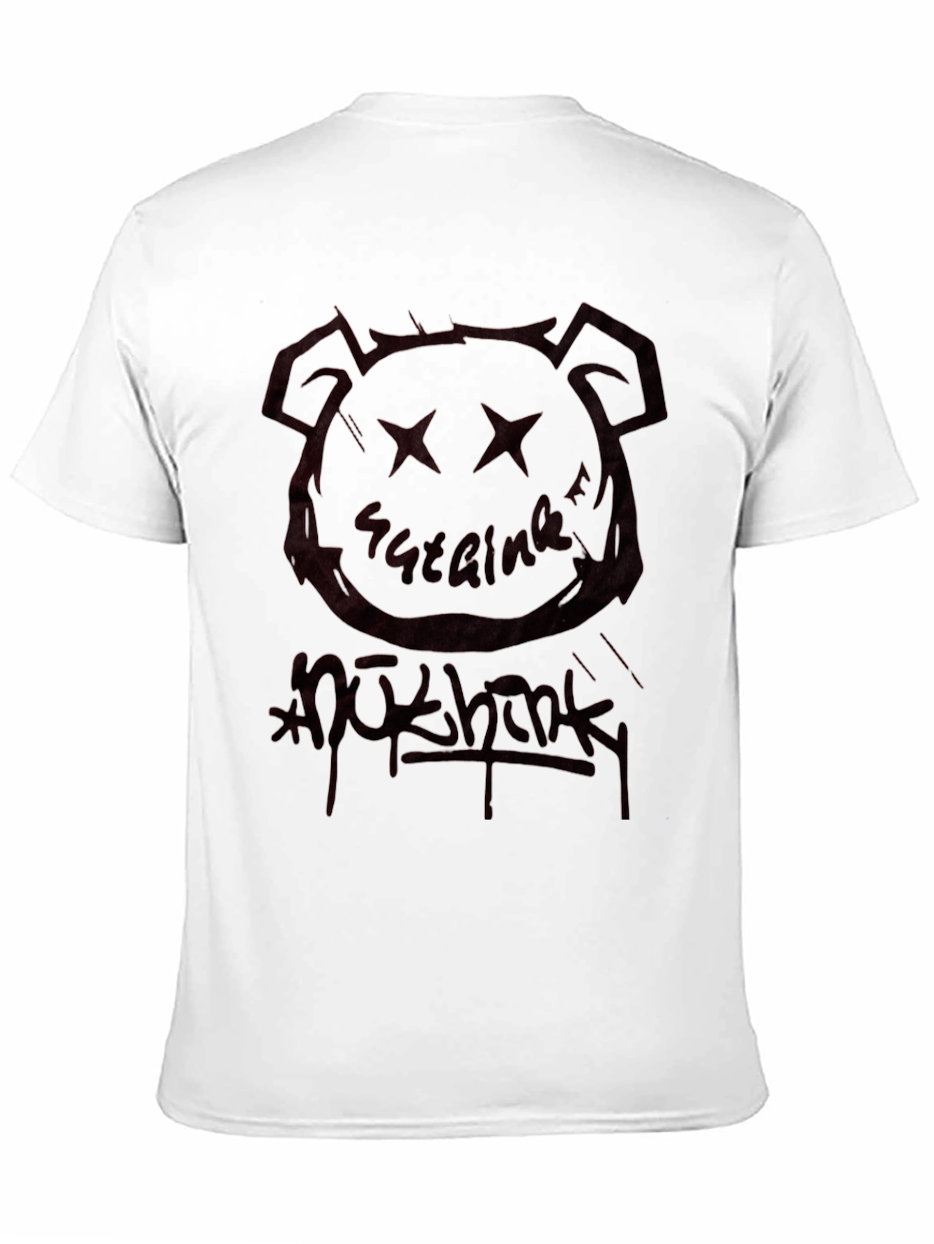 Black Black Graphic Tee - Bear Head & Graffiti view 11