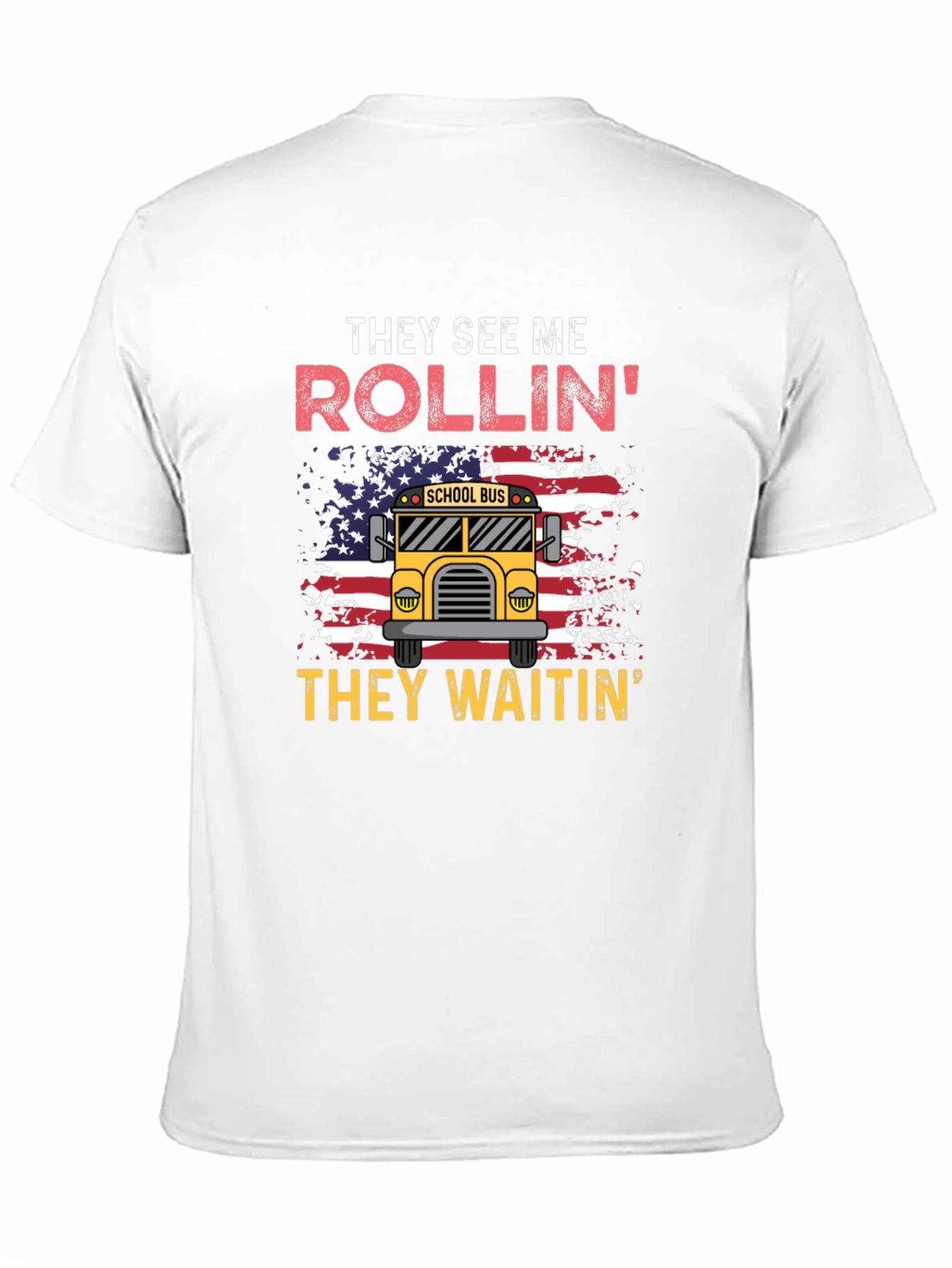 Black They See Me Rollin' T-Shirt School Bus view 11