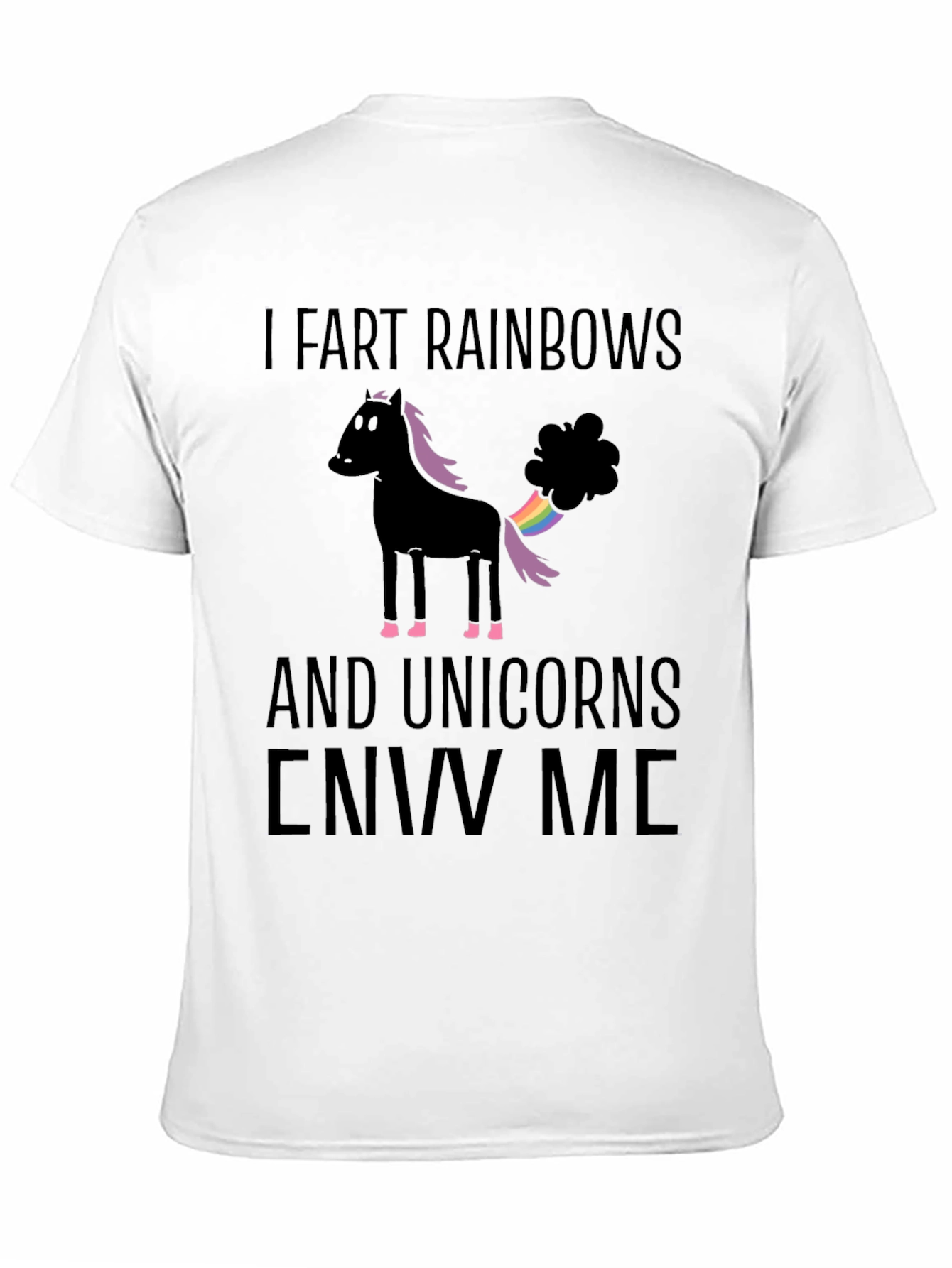 Black I Fart Rainbows Funny Graphic T-Shirt view 11