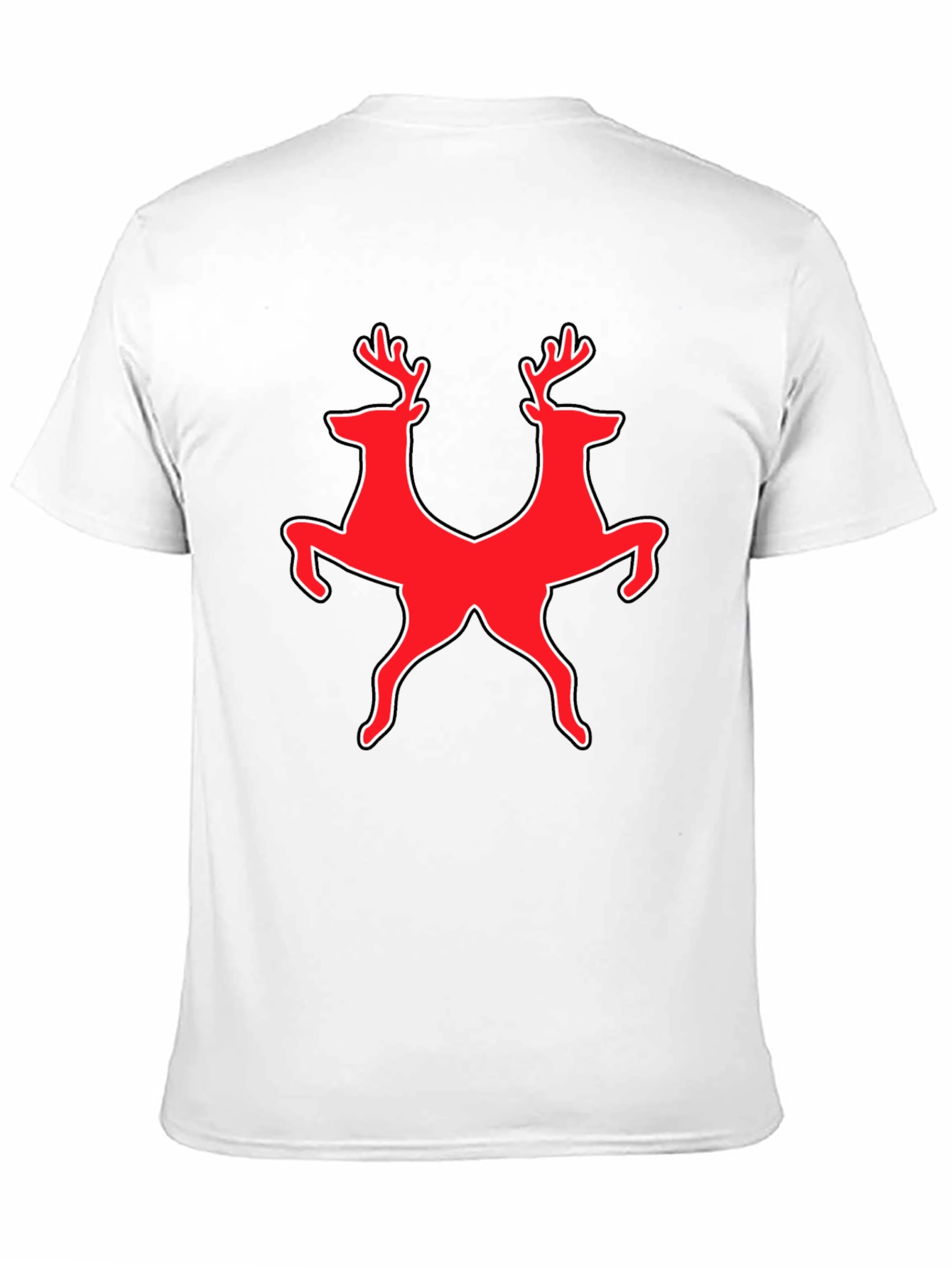 Black Deer Duo Graphic Tee - Black Cotton Blend Shirt view 11