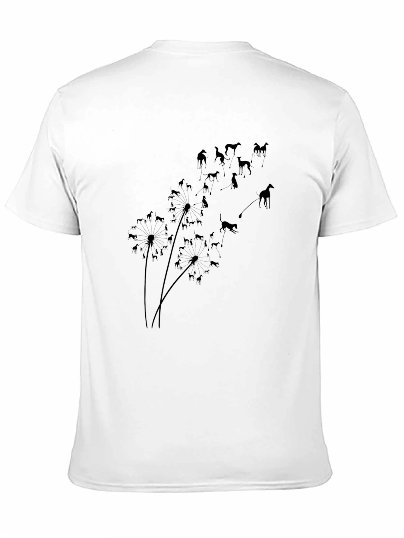 Black Dandelion Greyhounds Black T-Shirt - Unique Dog Lover Design view 11