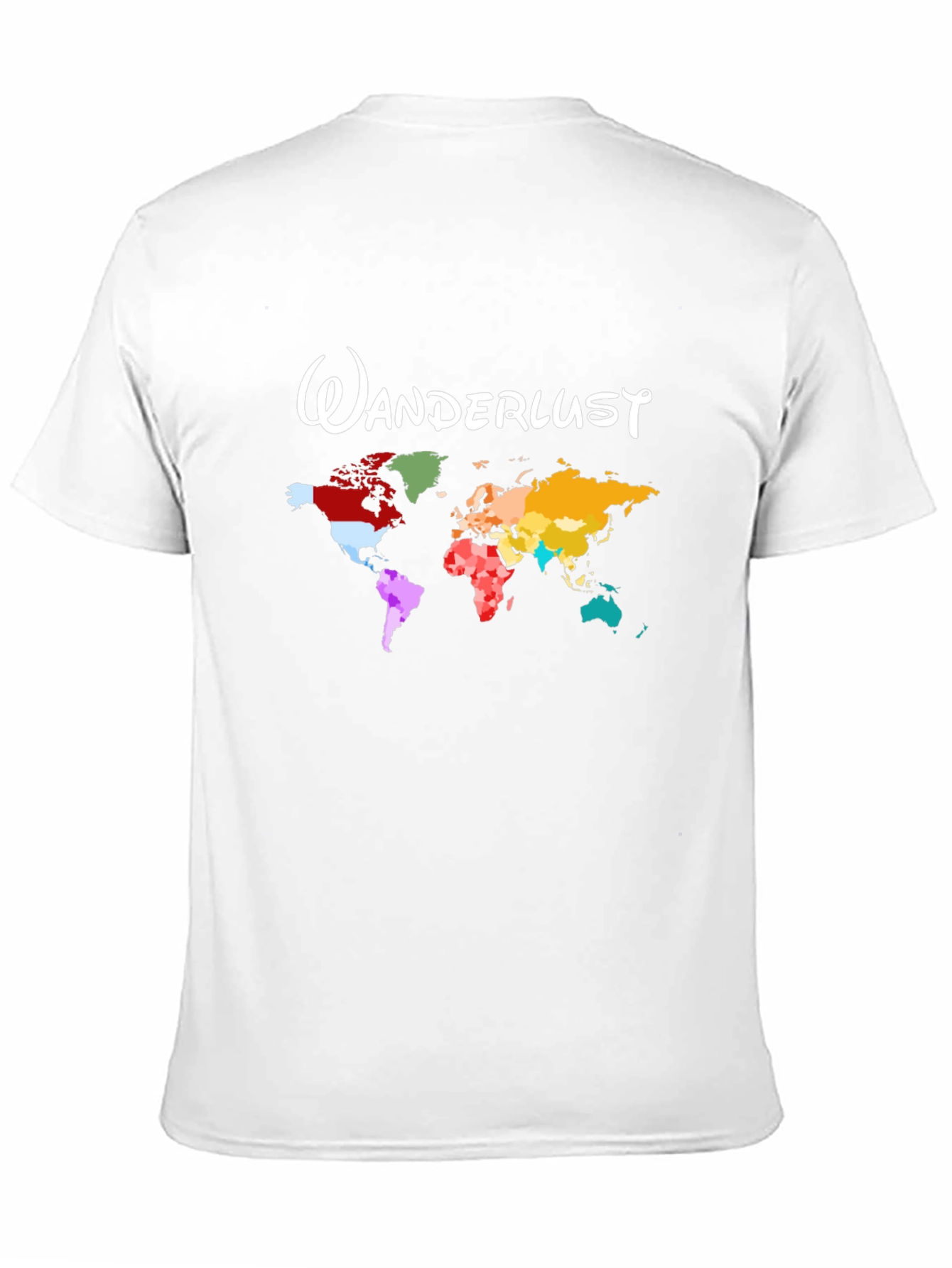 Black Wanderlust World Map Black T-Shirt view 11