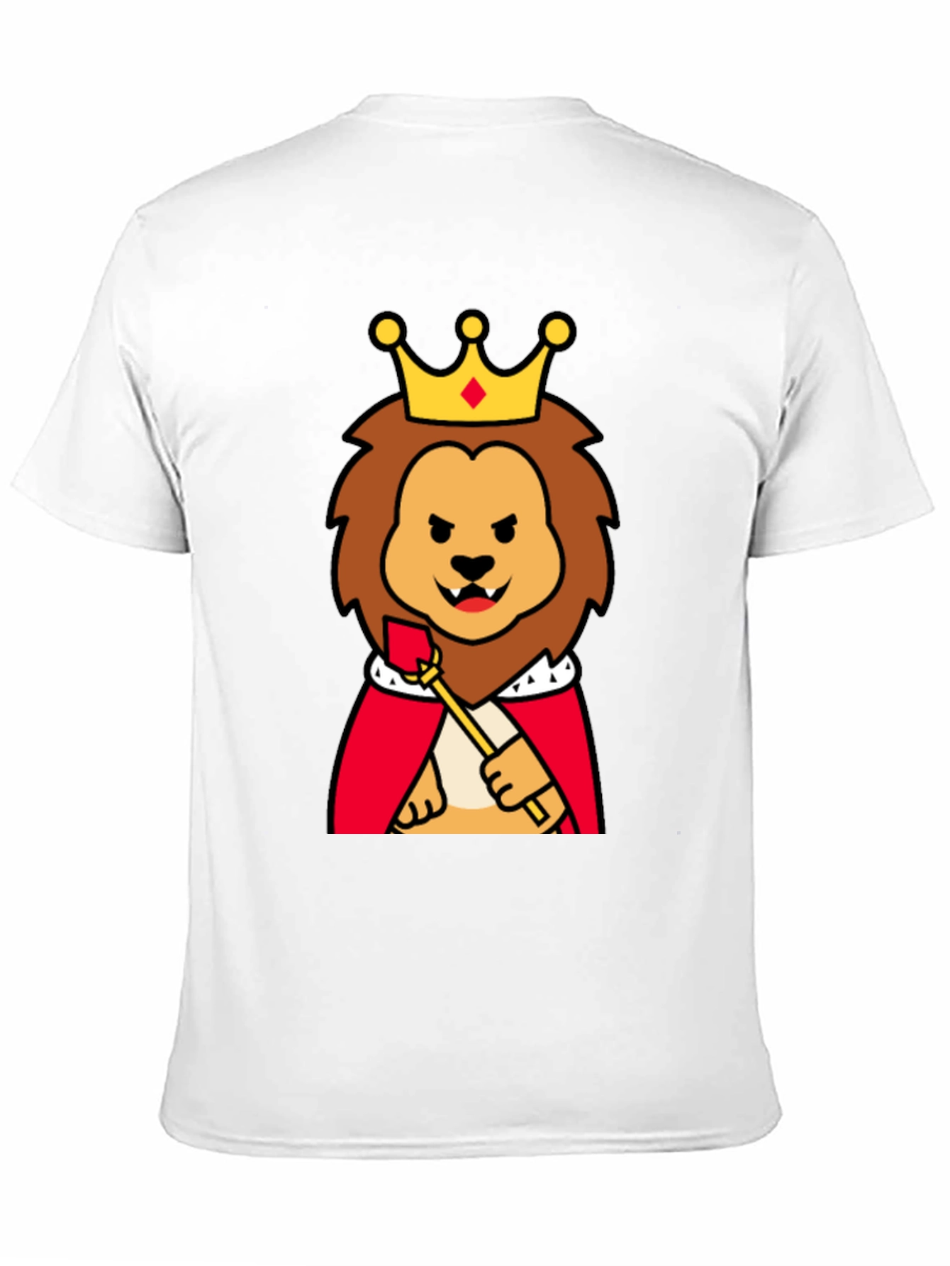 Black King Lion Graphic Tee - Funny Cartoon Animal T-Shirt view 11