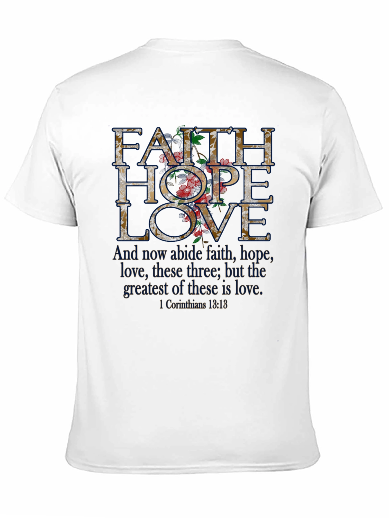Black Faith Hope Love Floral Graphic Tee view 11