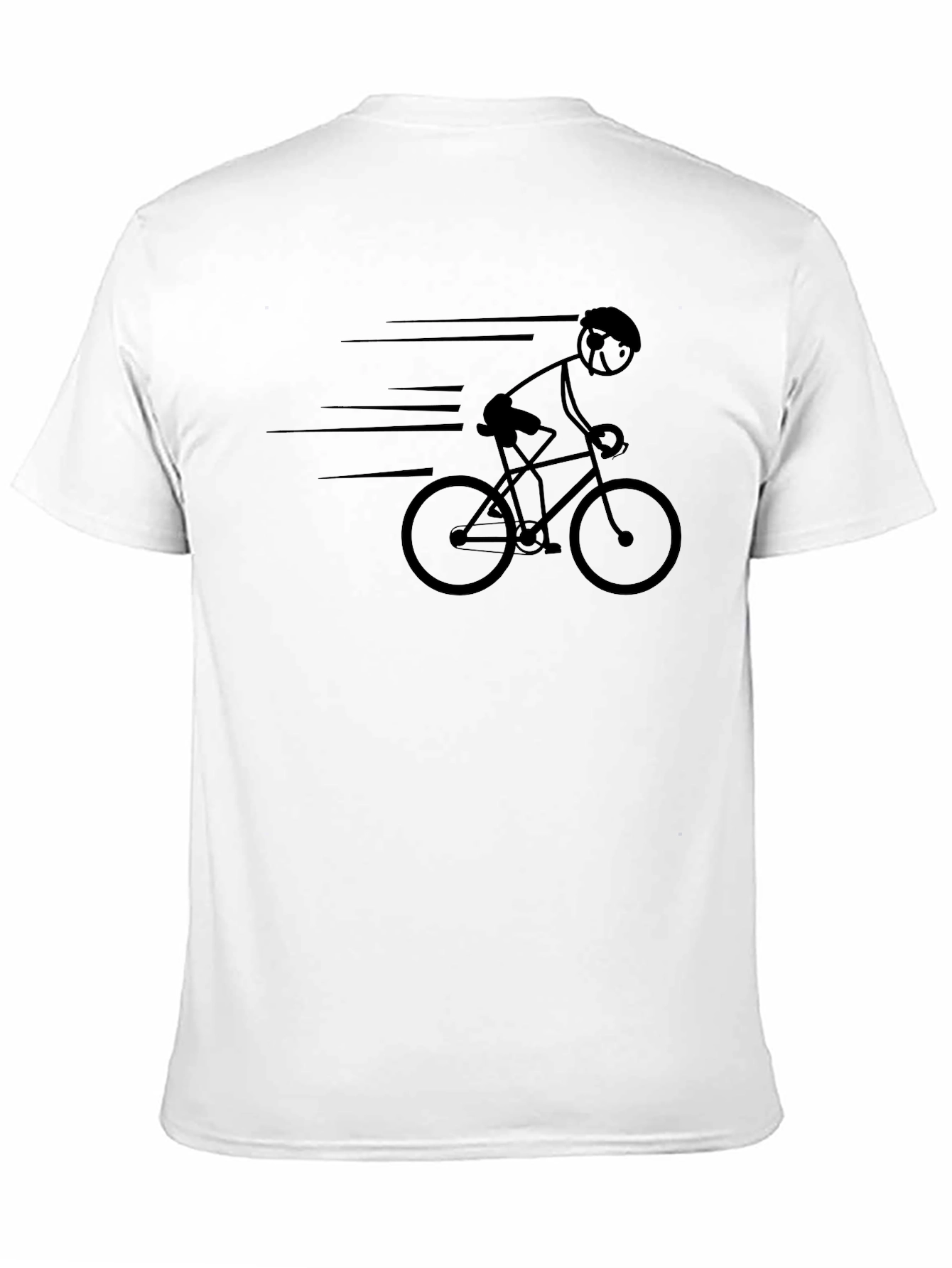Black Cyclist Graphic Tee - Black Cotton T-Shirt view 11