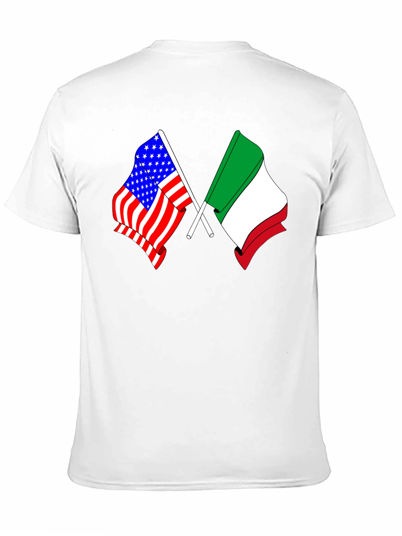 Black USA Italy Flags Graphic T-Shirt view 11