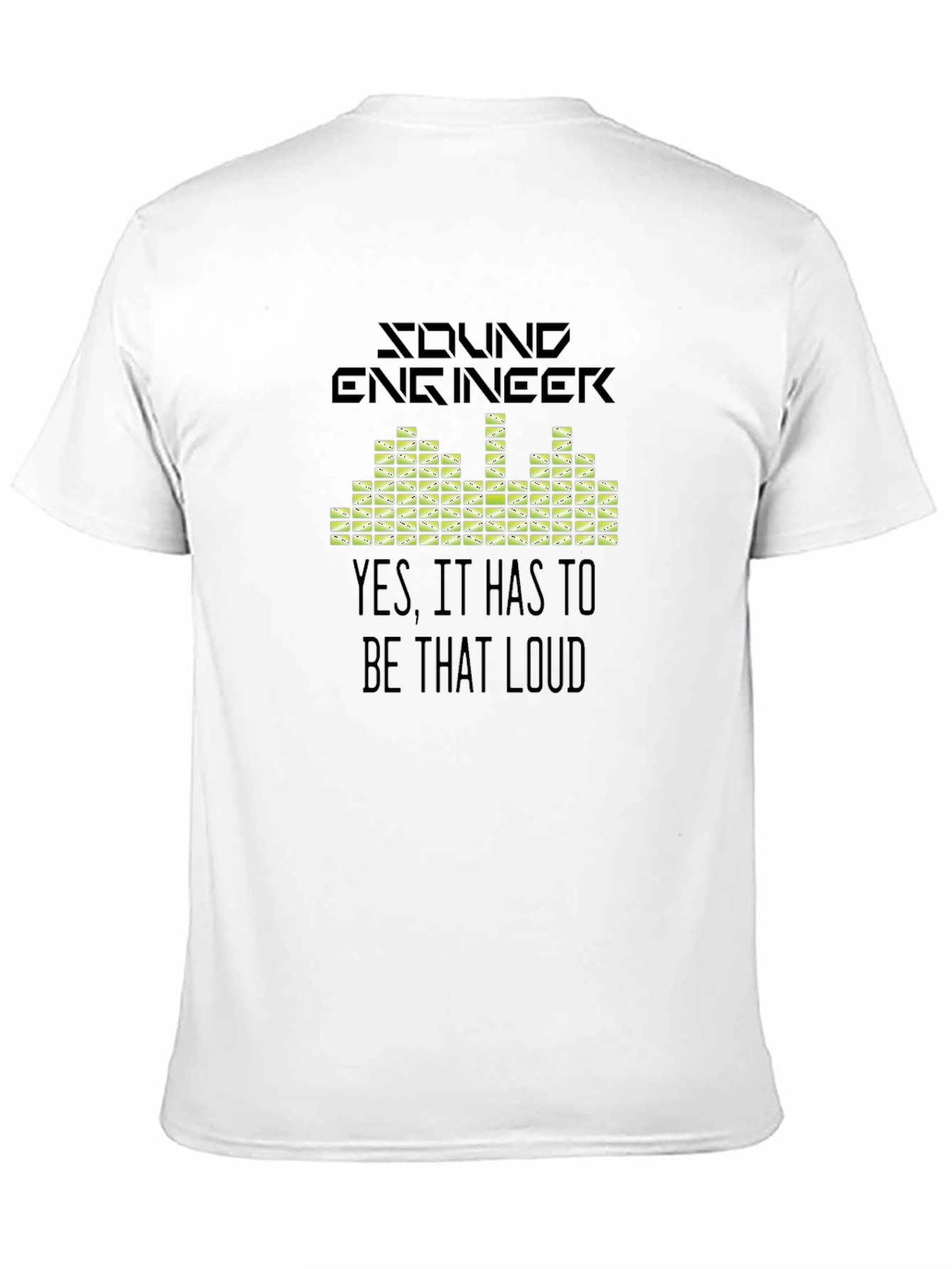Black Sound Engineer Graphic T-Shirt - That Loud! view 11