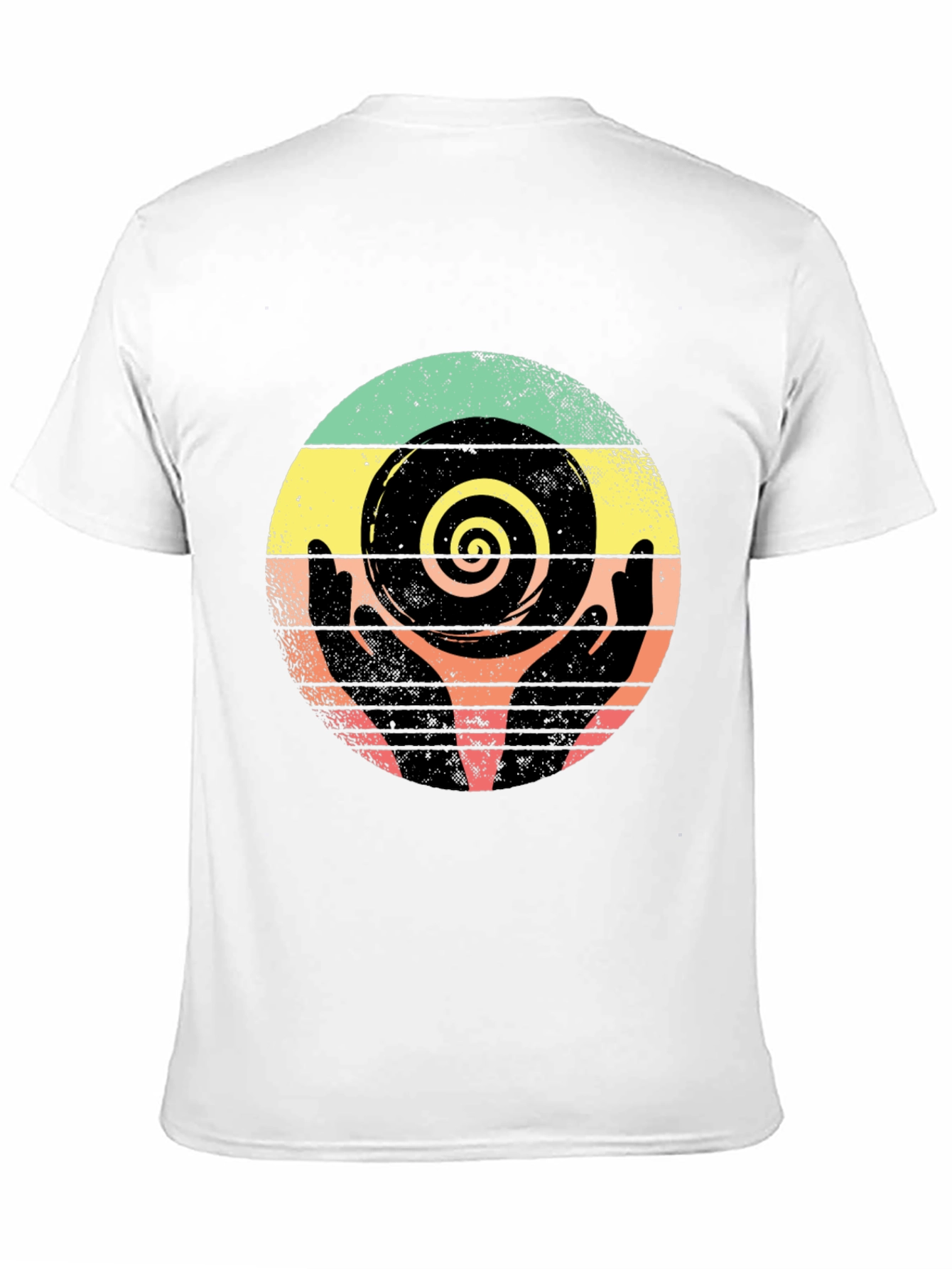 Black Retro Hands Spiral Graphic Tee view 11