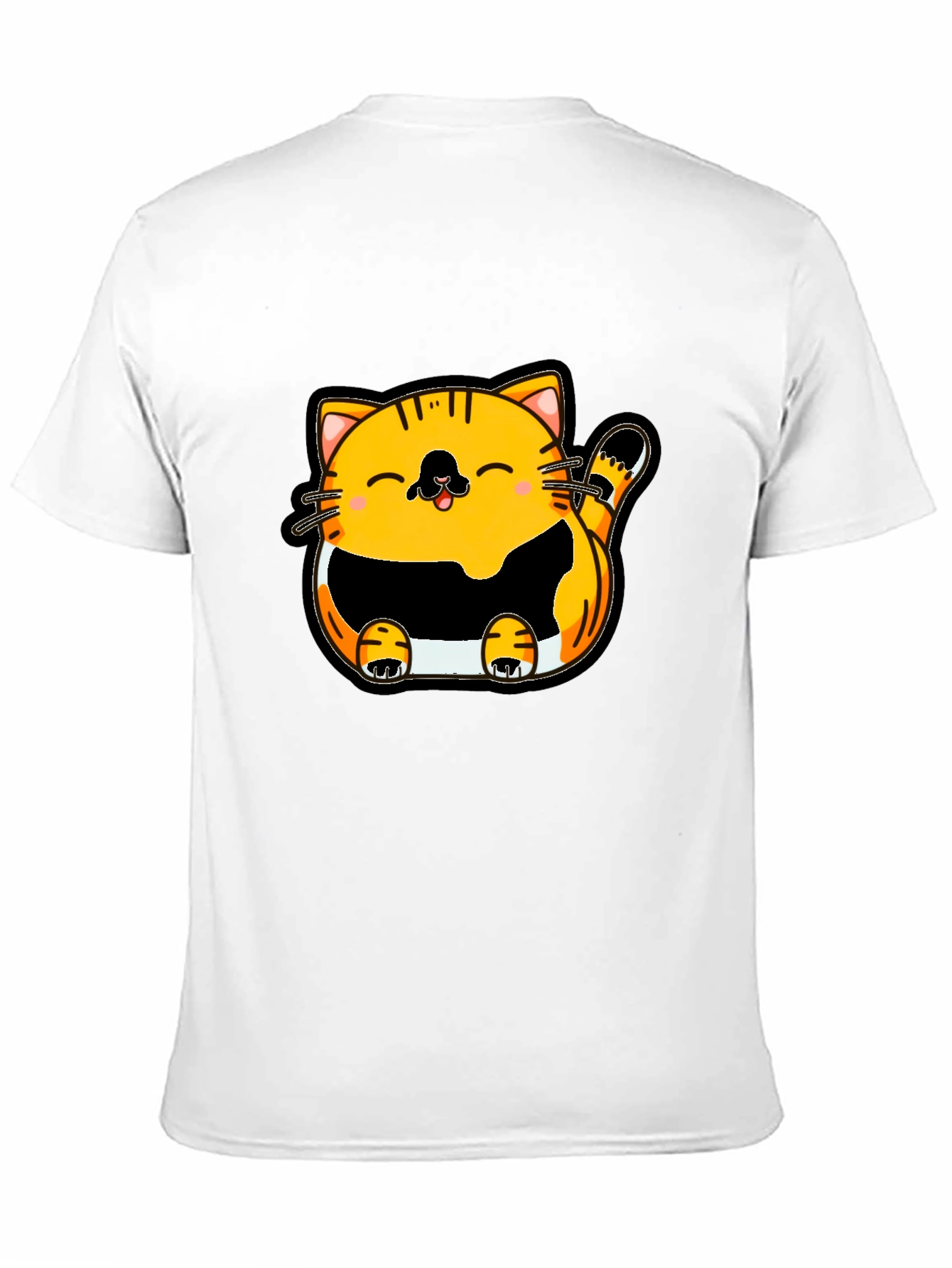 Black Cute Cartoon Cat Graphic T-Shirt - Black view 11