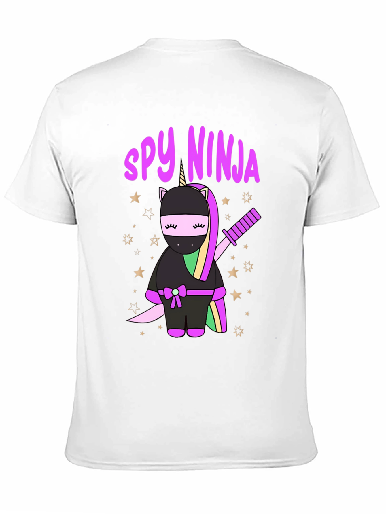 Black Spy Ninja Unicorn Graphic T-Shirt view 11