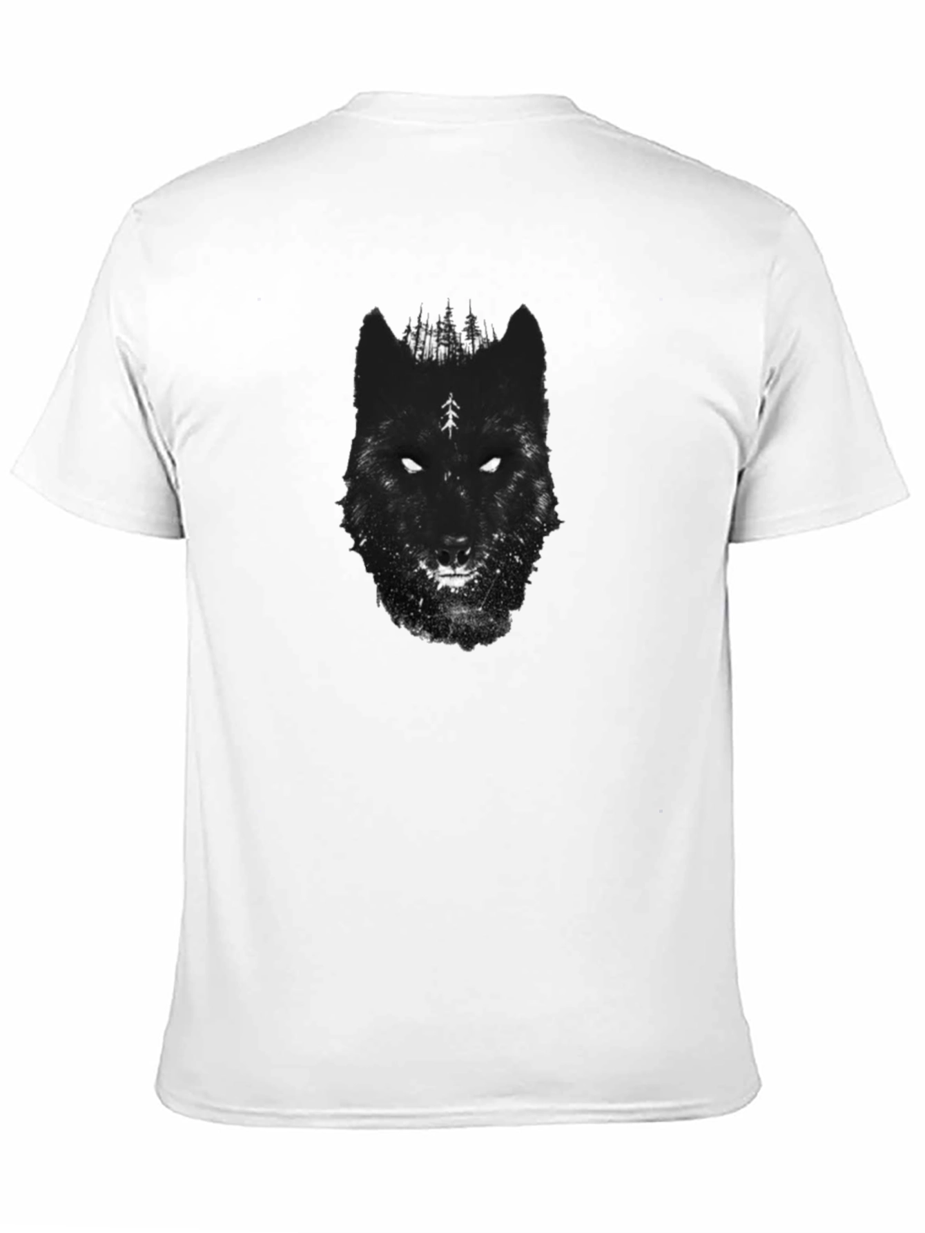 Black Wolf Forest Graphic Tee - Men's Black T-Shirt view 11