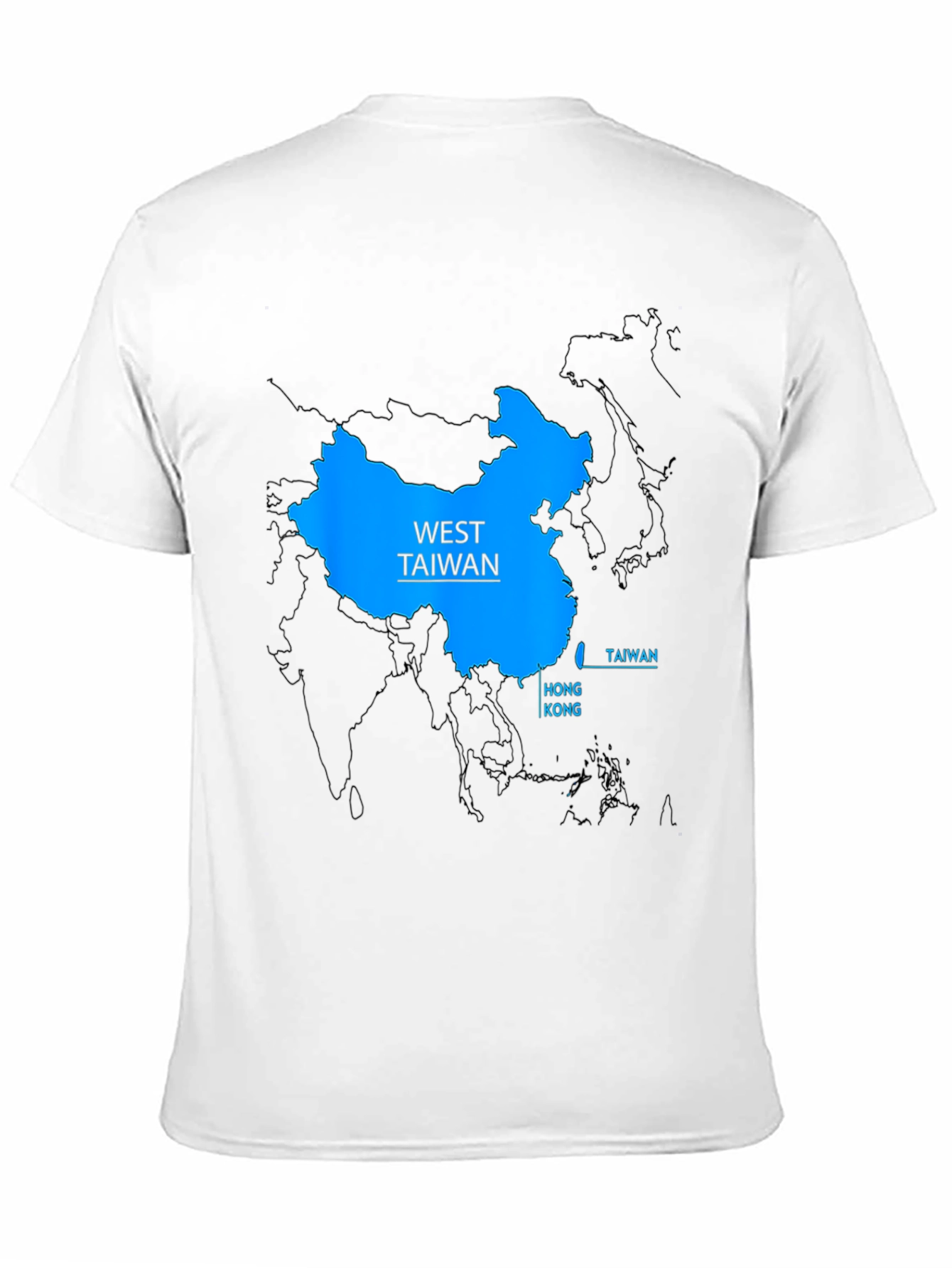 Black West Taiwan Map T-Shirt - Political Statement Tee view 11