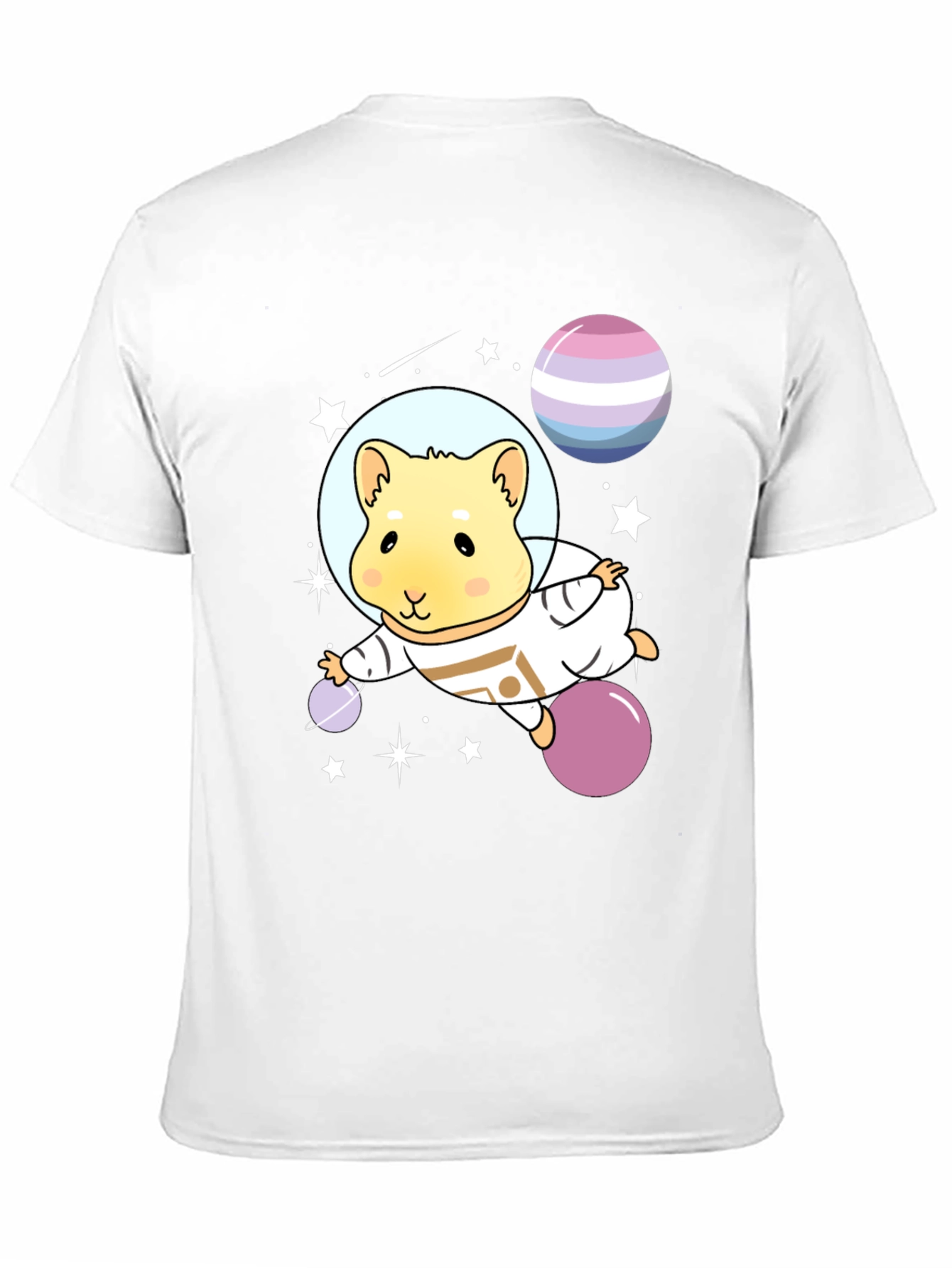 Black Astronaut Hamster Graphic Tee view 11