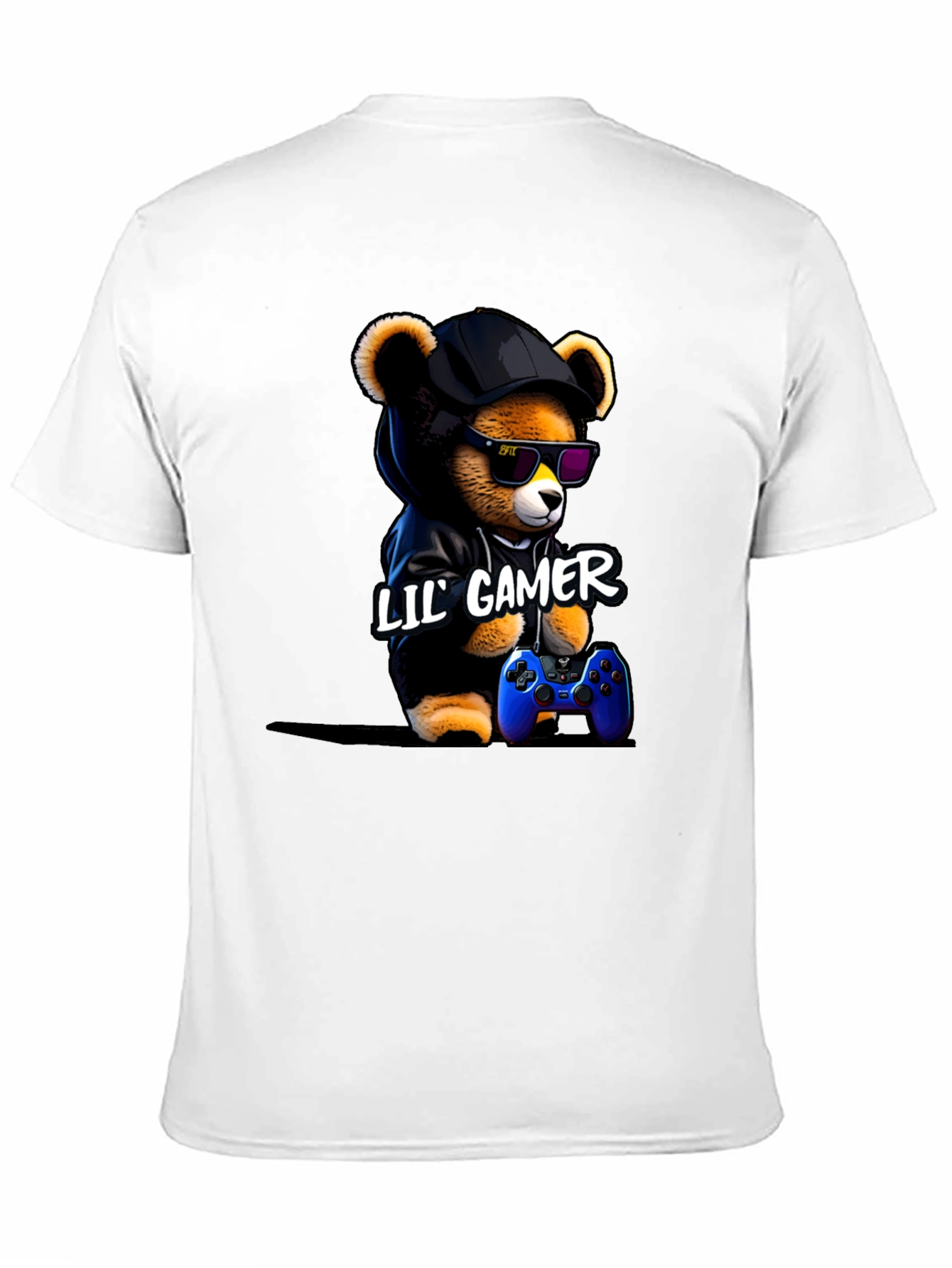 Black Lil' Gamer Bear T-Shirt view 11