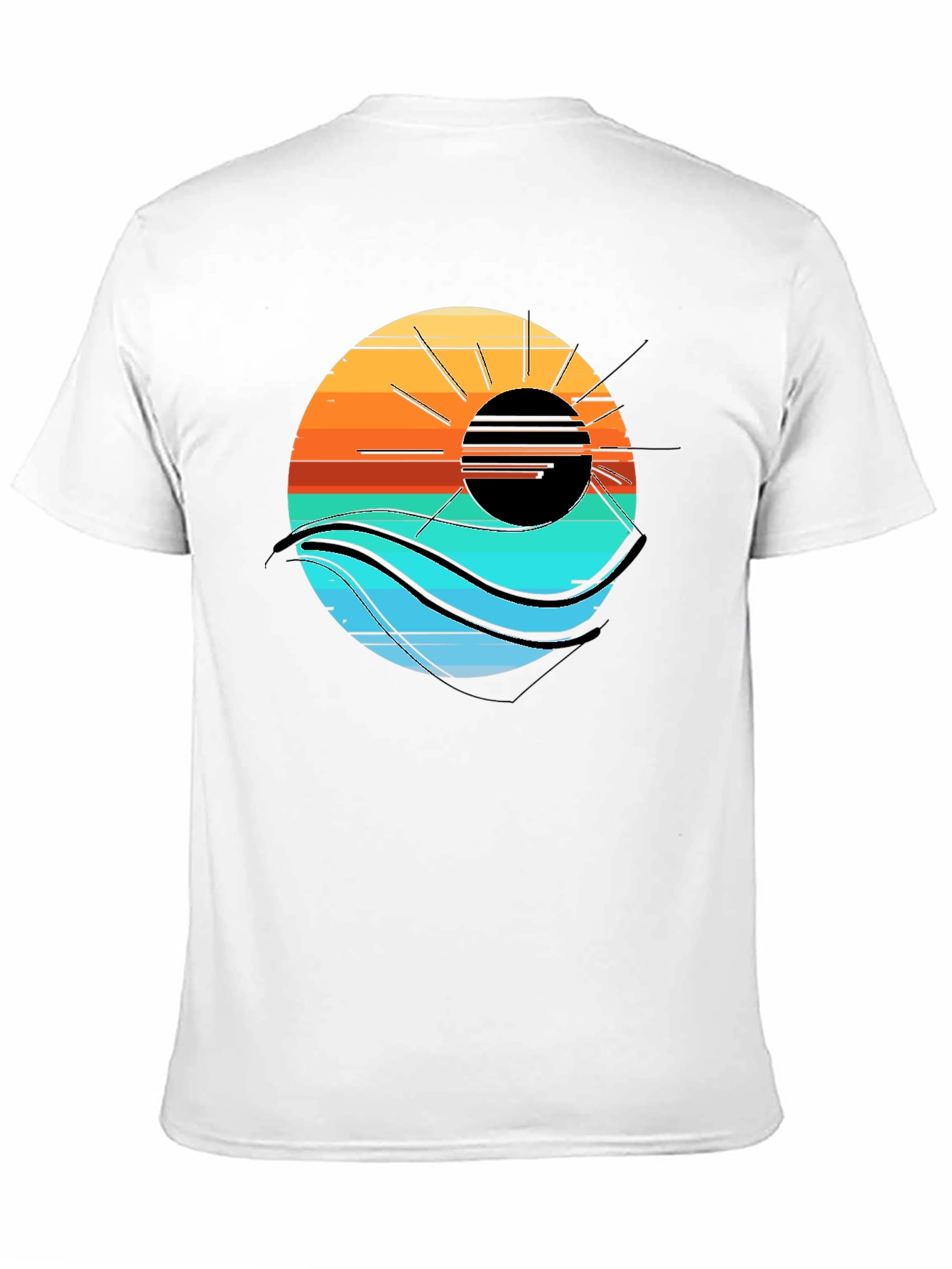 Black Sunset Wave Graphic Tee - Cool Coastal Style view 11