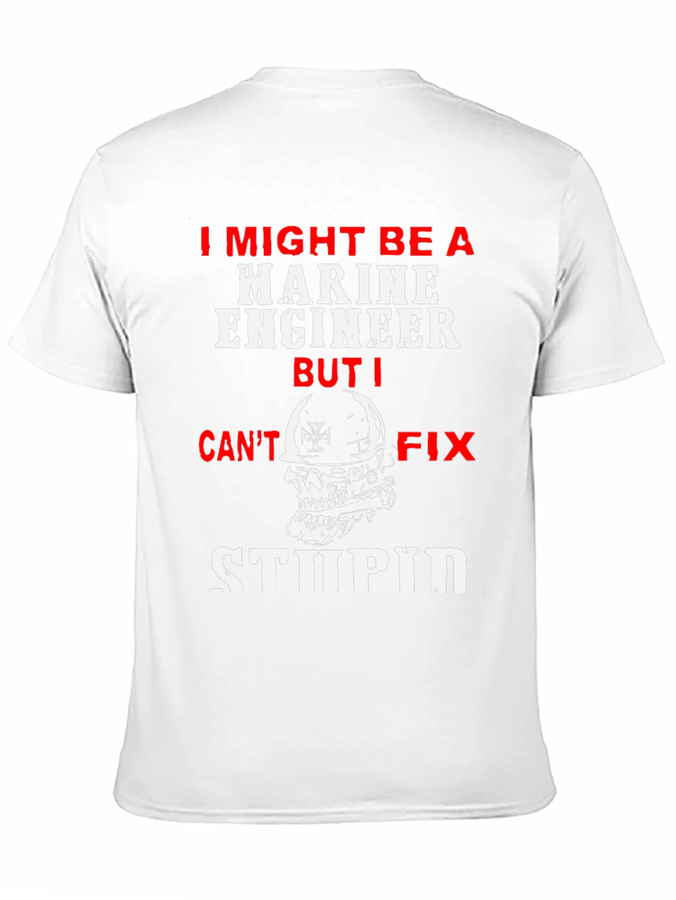 Black Marine Engineer Funny Slogan Black T-Shirt view 11
