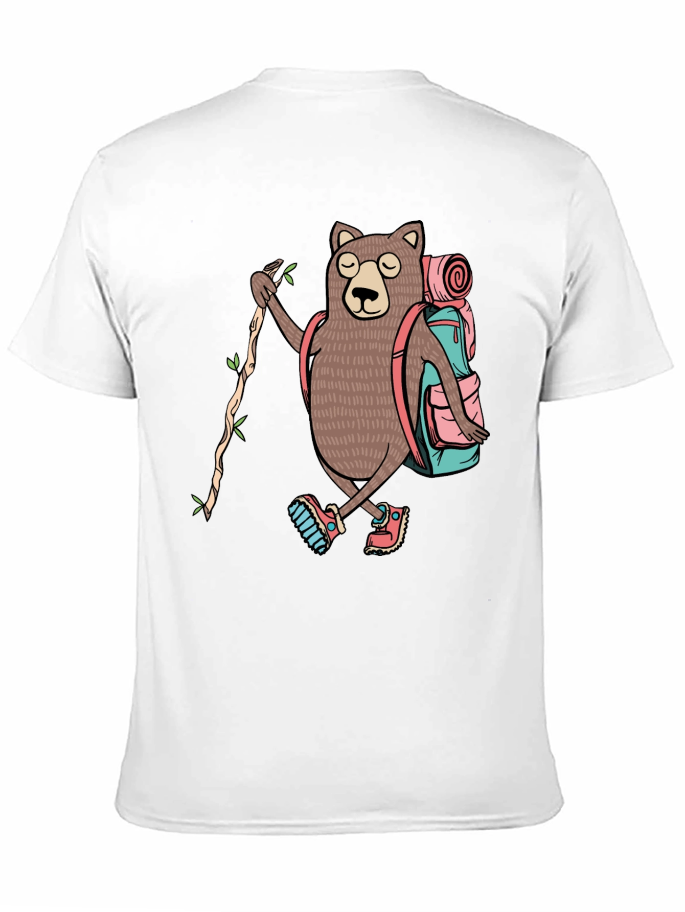 Black Hiking Bear Graphic T-Shirt view 11