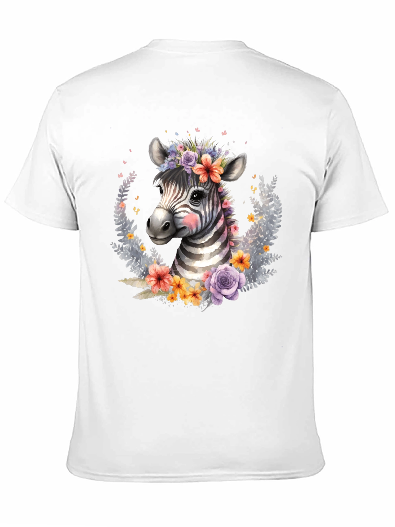 Black Floral Zebra Graphic T-Shirt - Unisex view 11