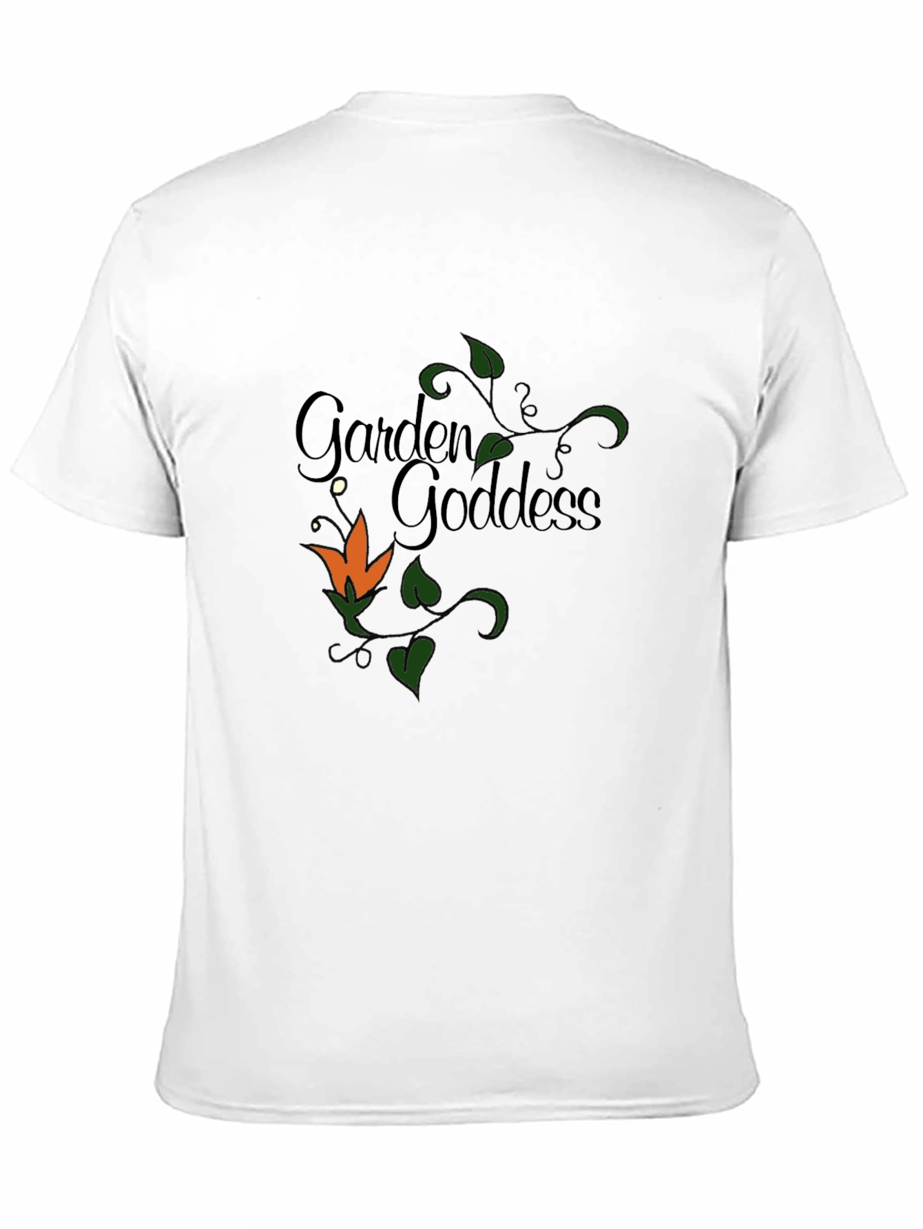 Black Garden Goddess T-Shirt - Floral Design view 11
