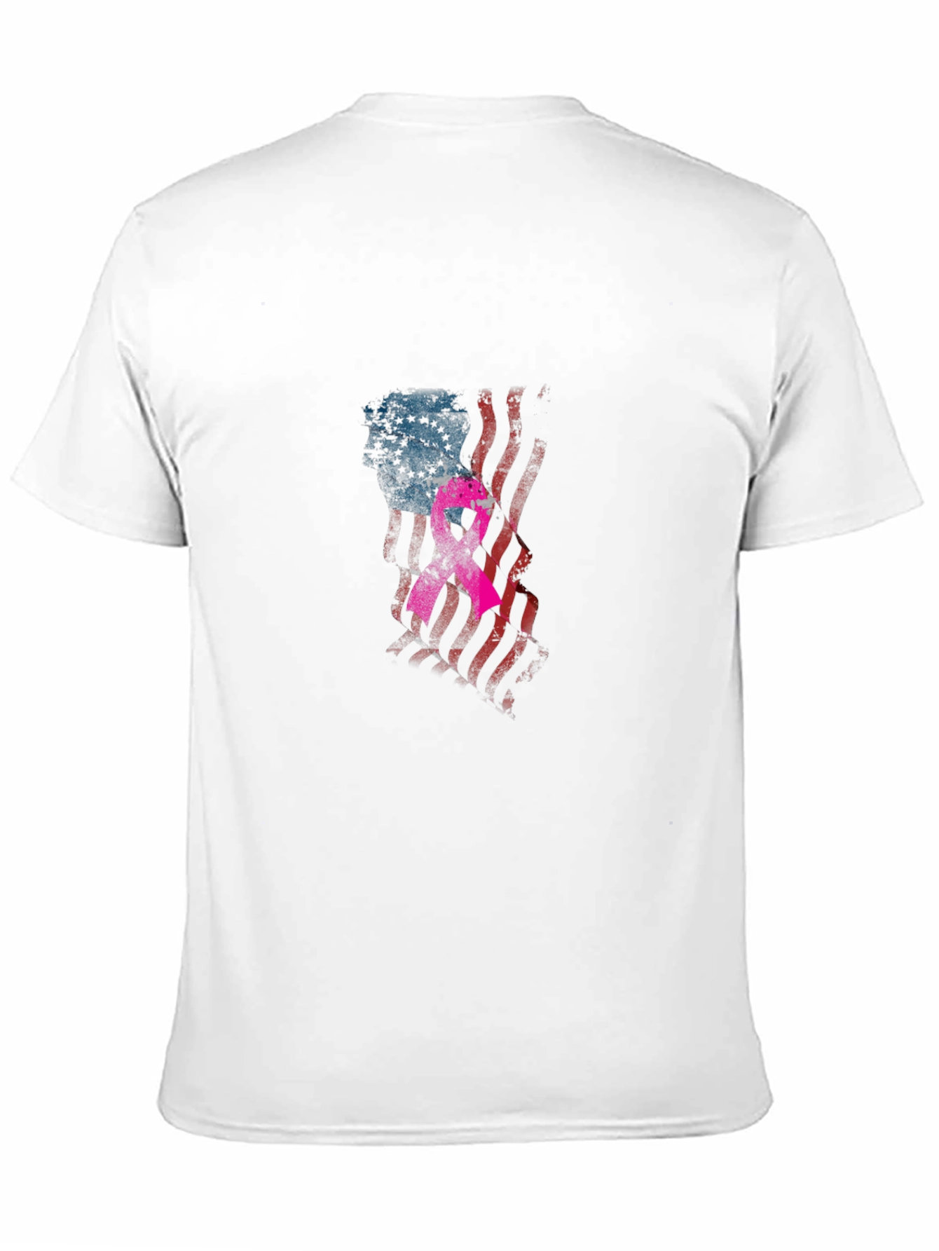 Black Patriotic Breast Cancer Awareness T-Shirt view 11