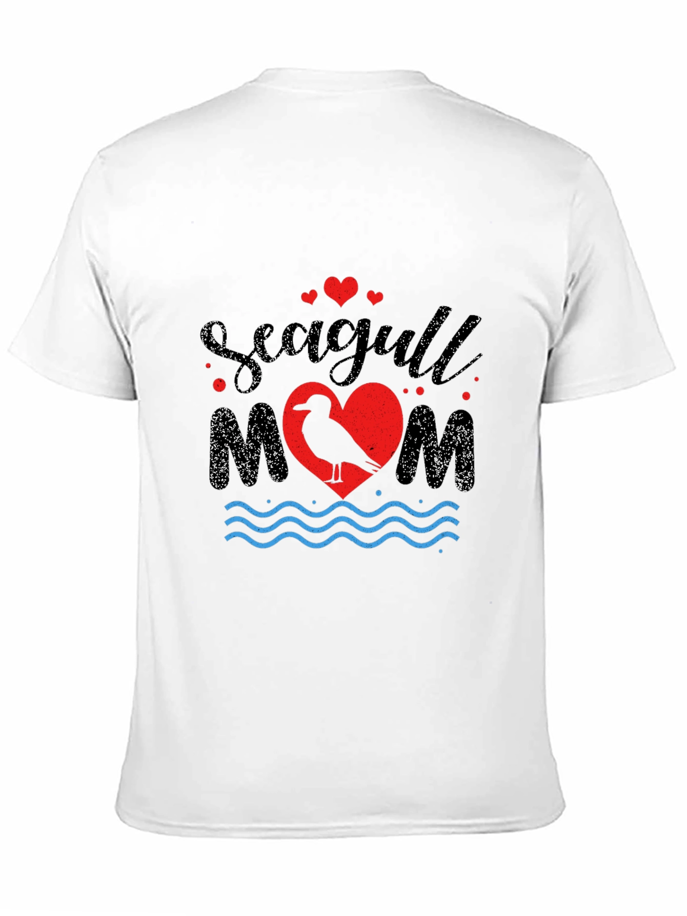 Black Seagull Mom Graphic Print T-Shirt view 11