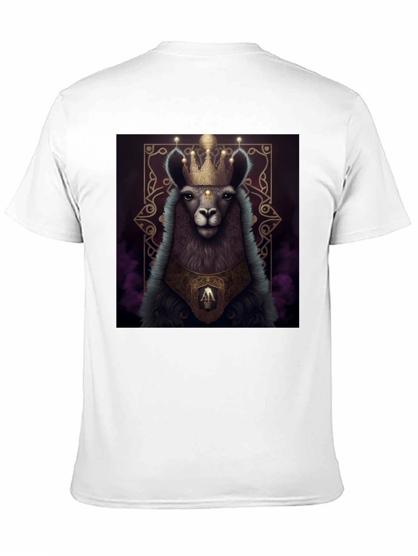 Royal Llama Graphic Tee - Unisex Black T-Shirt - 11