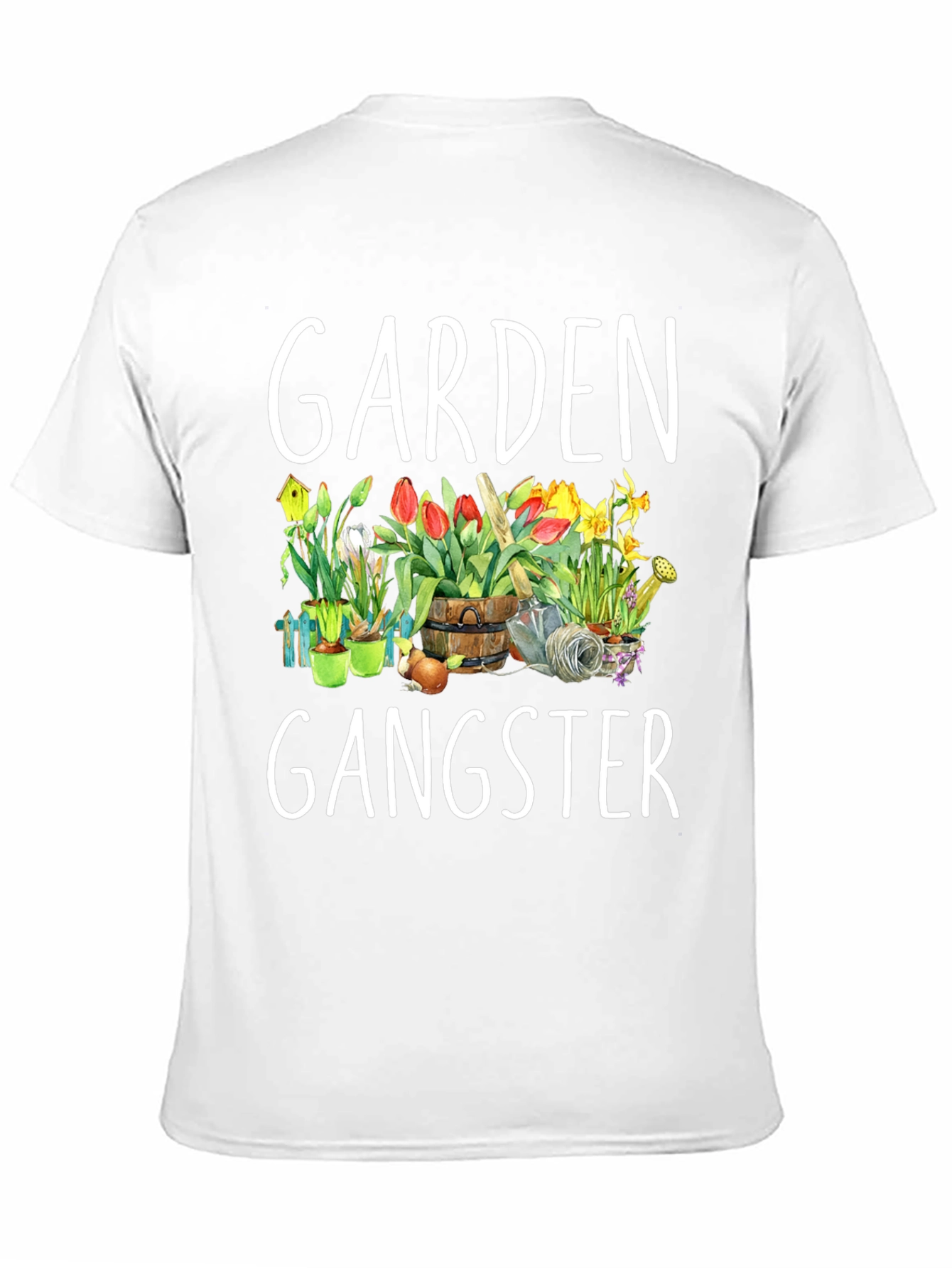 Black Garden Gangster T-Shirt - Floral Design view 11