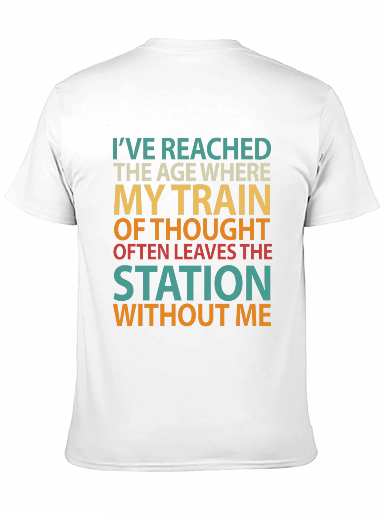 Black Funny Age Train of Thought Graphic T-Shirt view 11