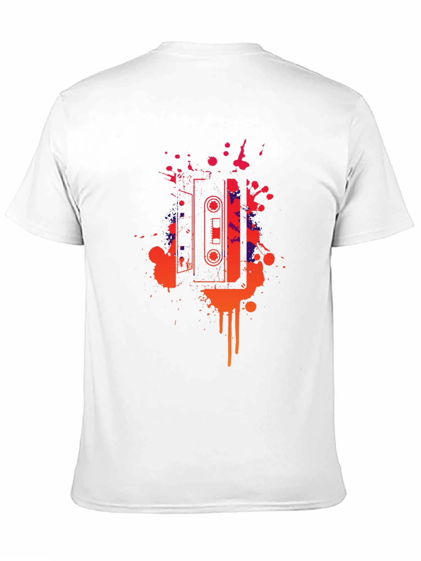 Black Retro Cassette Tape Graphic Tee - Black Cotton T-Shirt view 11