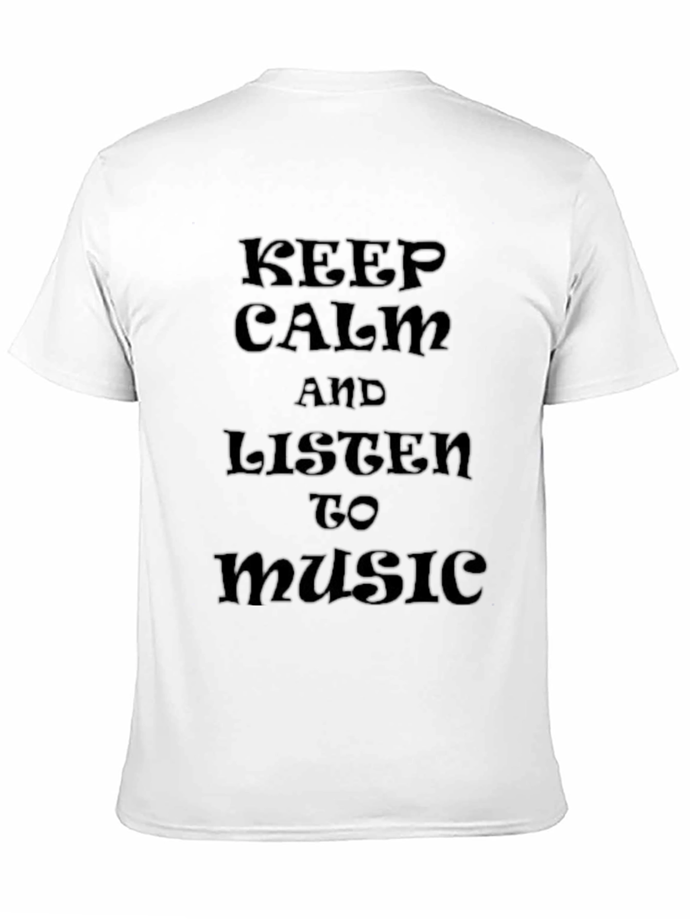 Black Keep Calm Music T-Shirt - Classic Black Tee view 11
