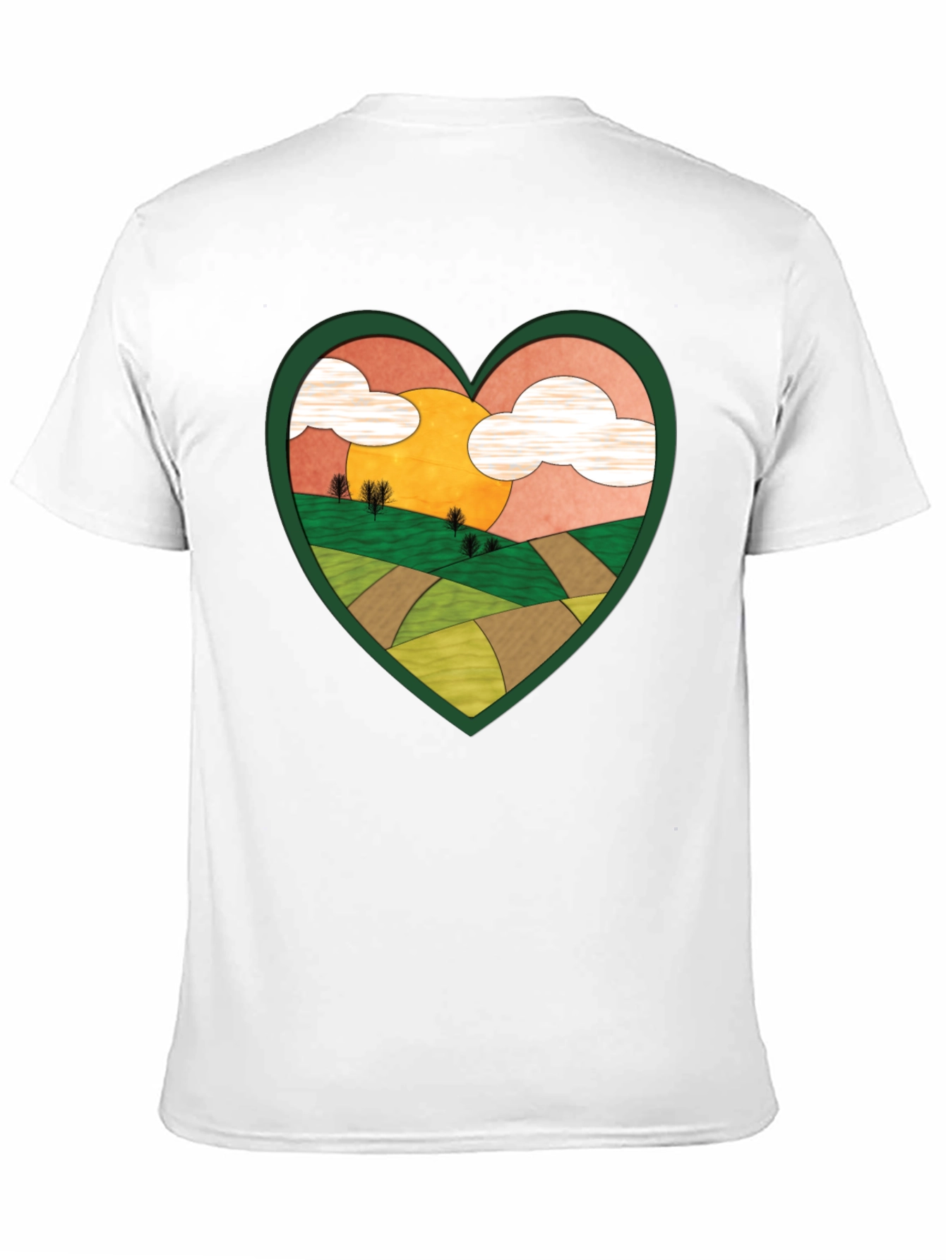 Black Heart Landscape Graphic Tee - Nature Lover Shirt view 11