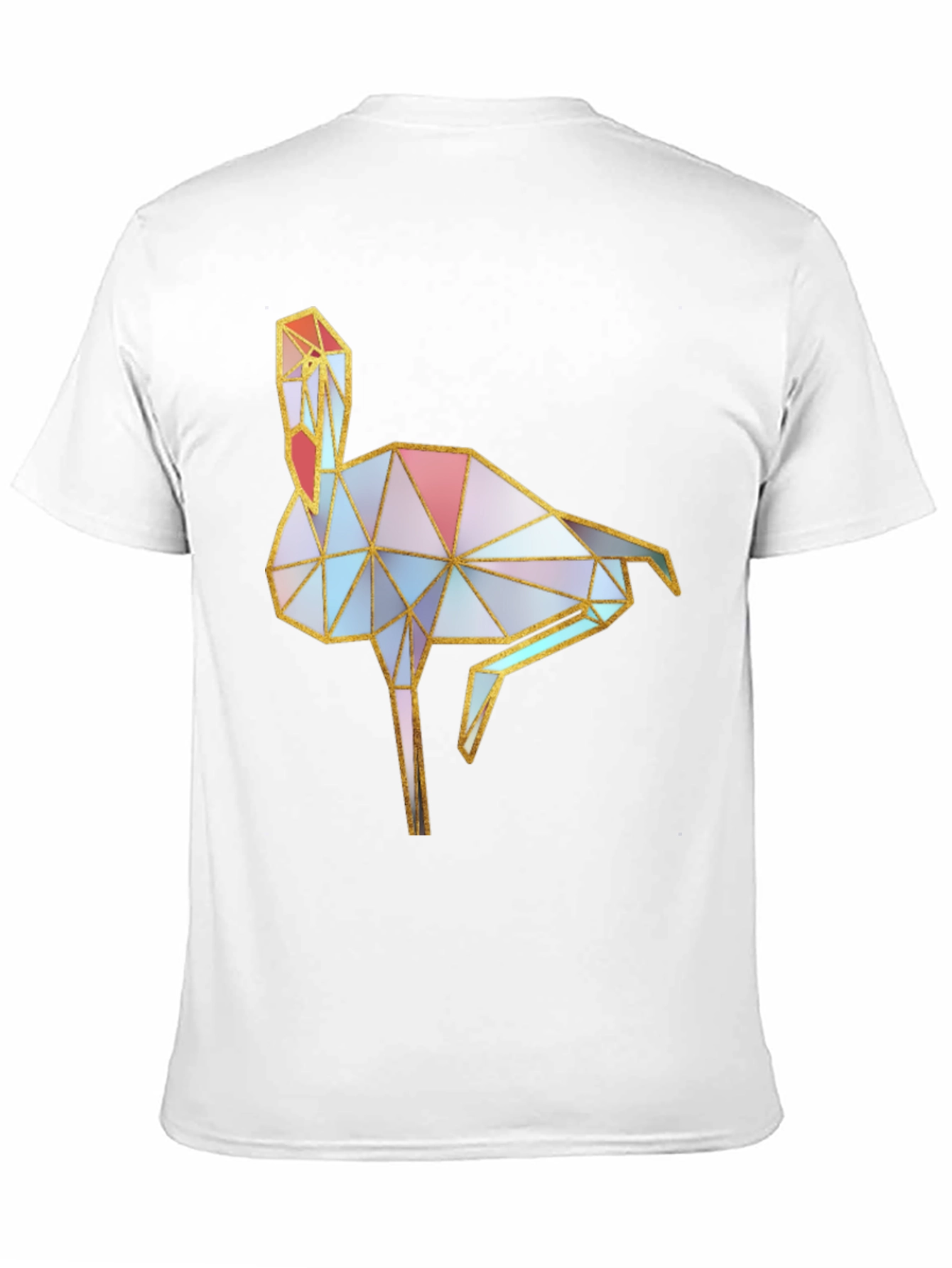 Black Geometric Flamingo Graphic Black T-Shirt view 11