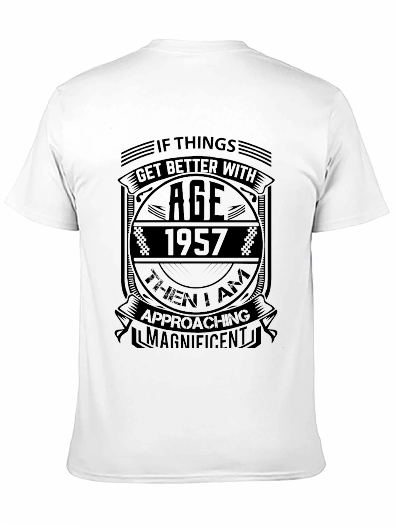Black 1957 Birthday T-Shirt - Age Gets Better - Black view 11
