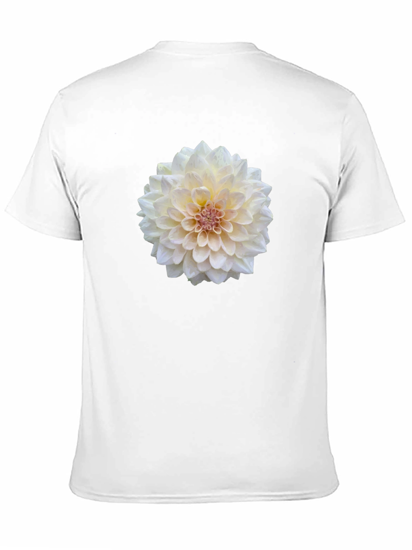 Black Floral Tee - Elegant Dahlia Flower Print T-Shirt view 11