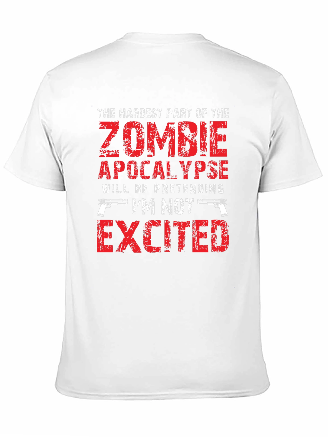 Black Zombie Apocalypse Excited T-Shirt Funny Novelty Tee view 11