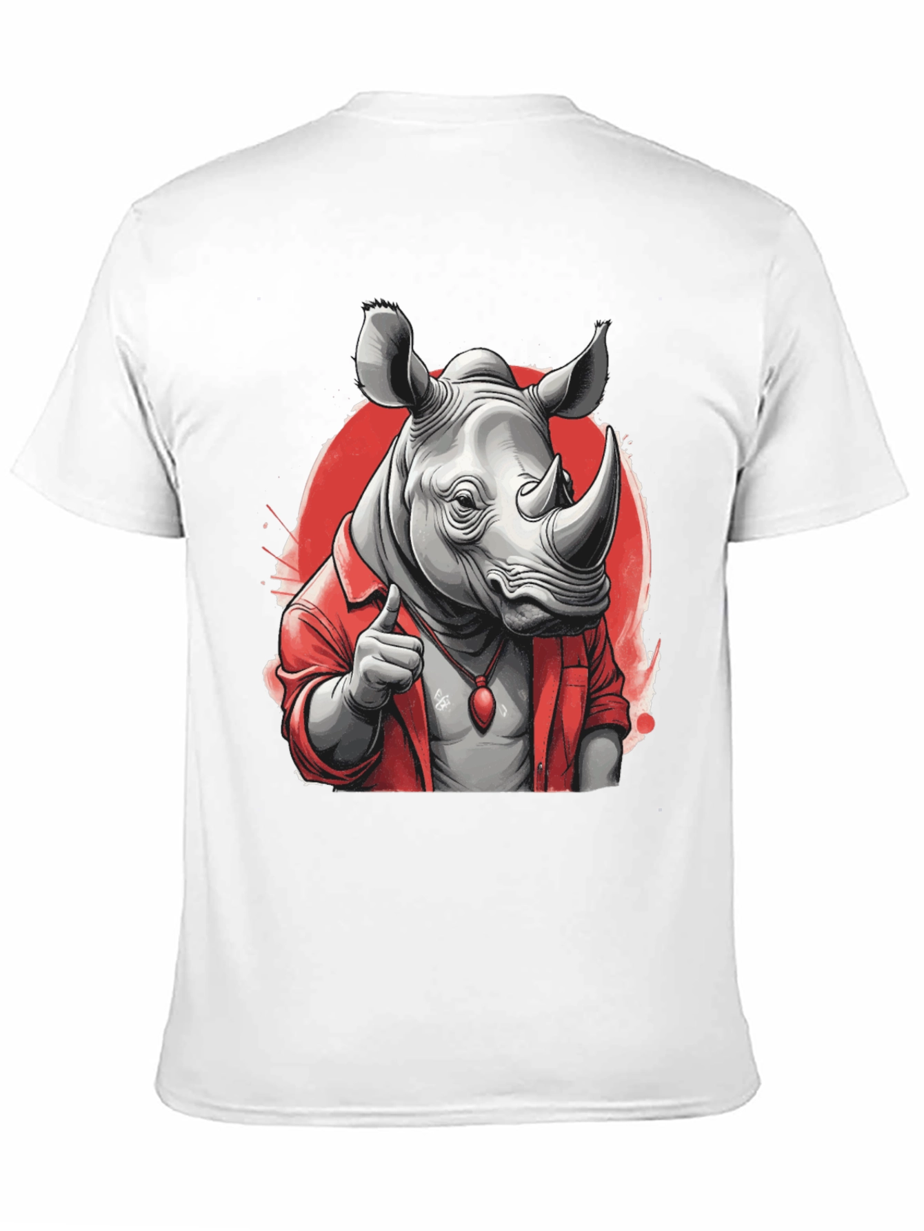 Black Cool Rhino in Shirt Graphic T-Shirt view 11