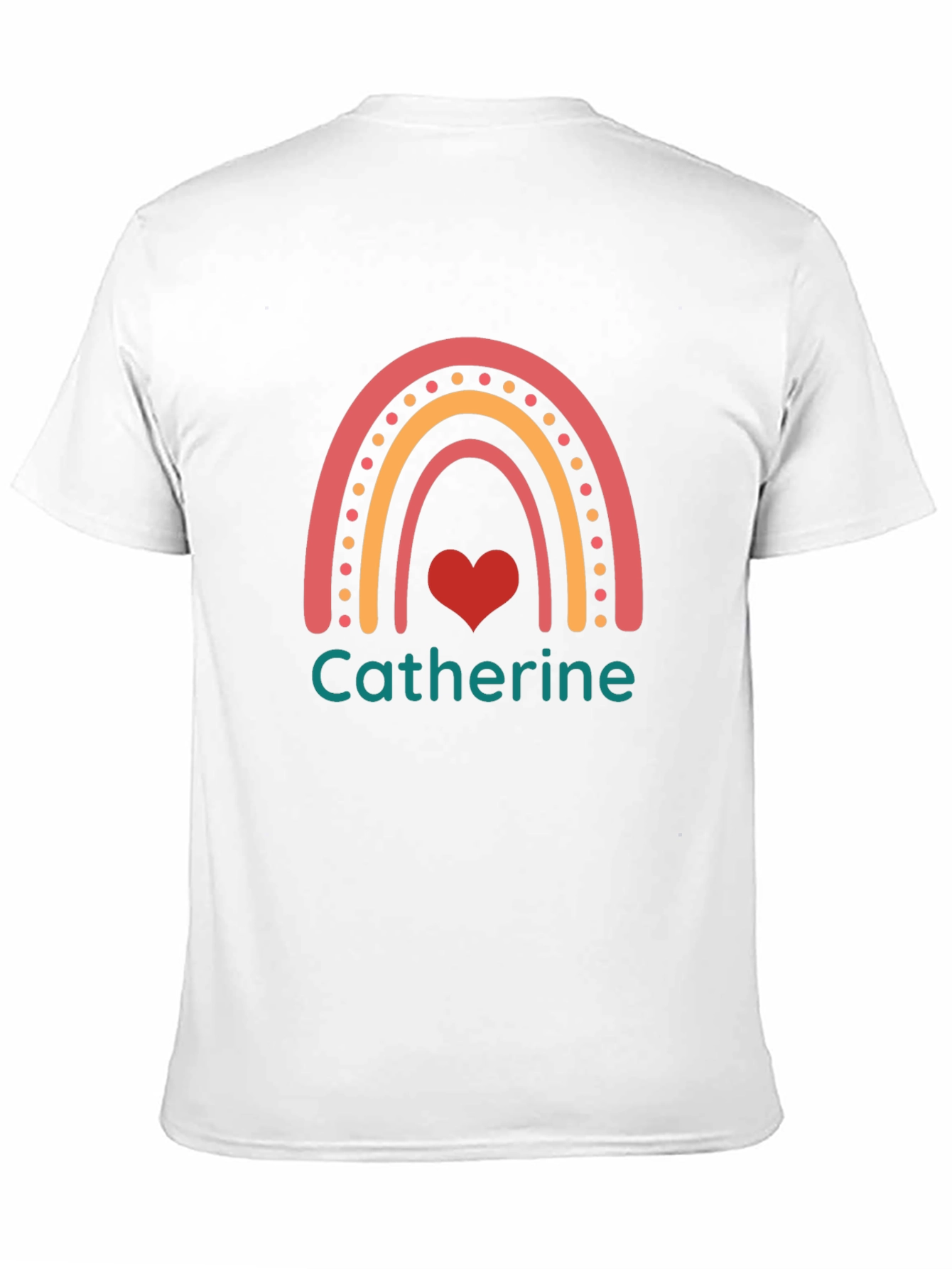 Black Catherine Rainbow Heart Tee - Trendy Custom Name Shirt view 11