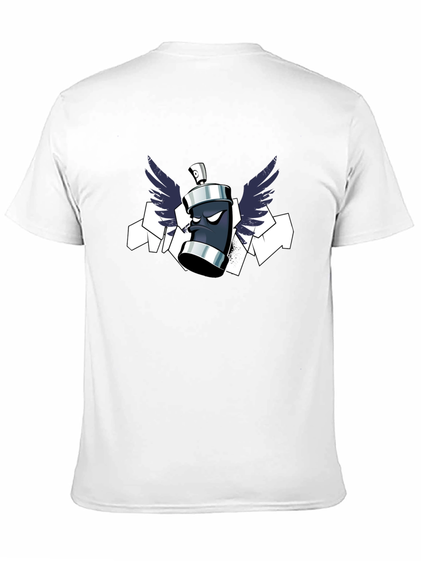 Black Edgy Graffiti Spray Can Graphic Tee - Black Cotton Blend view 11