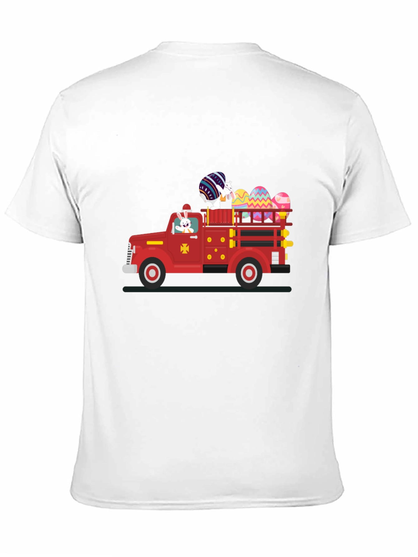 Camiseta Negra con Diseño de Camión de Pascua