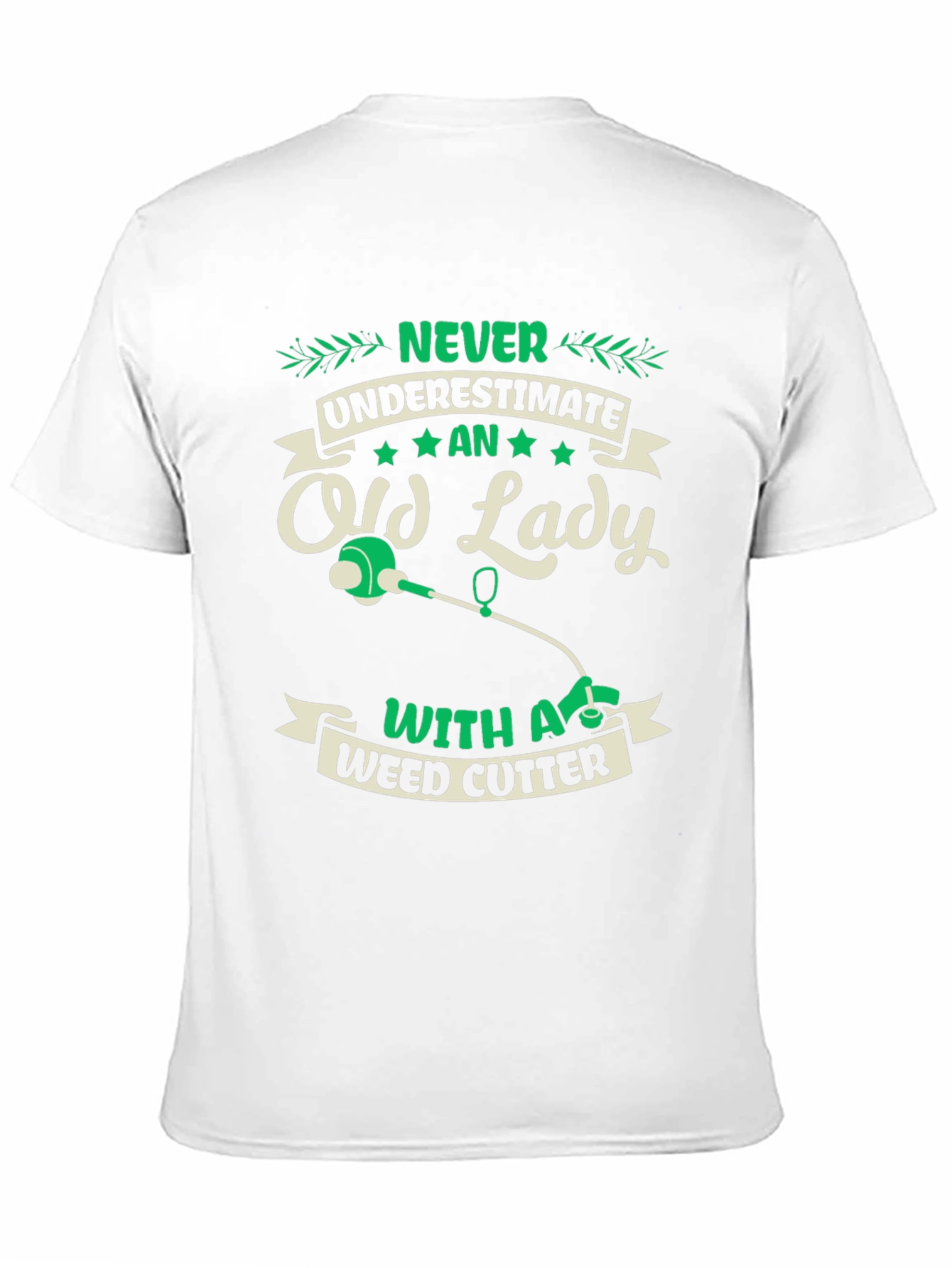 Black Never Underestimate Old Lady Weed Cutter T-Shirt view 11