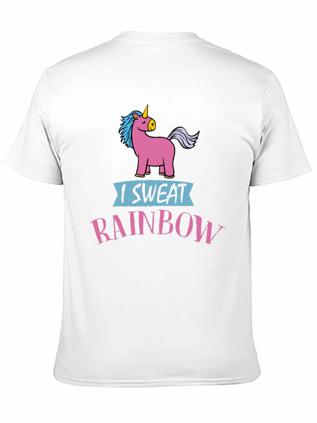 Black I Sweat Rainbows Unicorn T-Shirt Black Cotton view 11