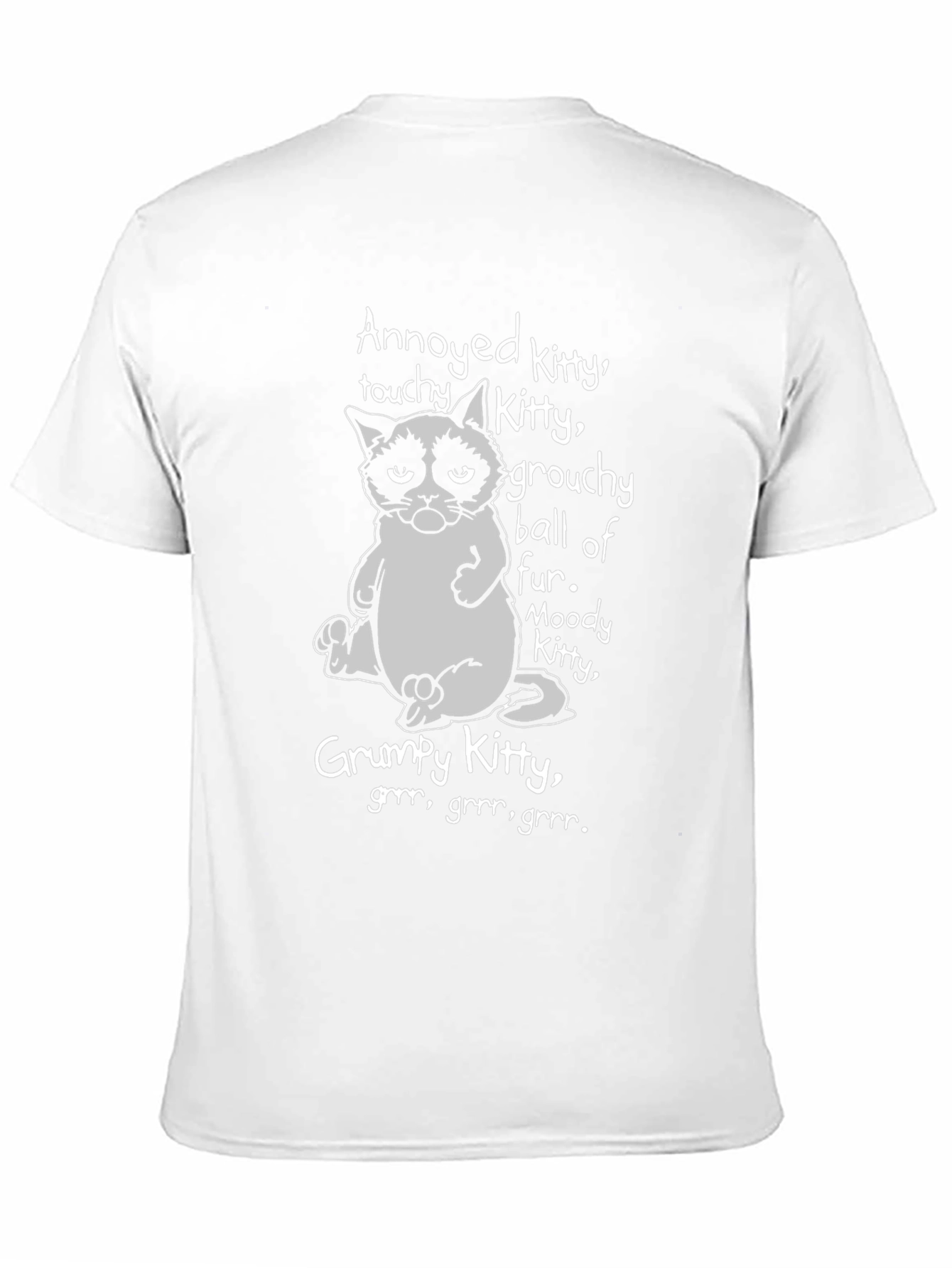 Black Grumpy Kitty Graphic T-Shirt - Annoyed, Moody, Grouchy Cat view 11