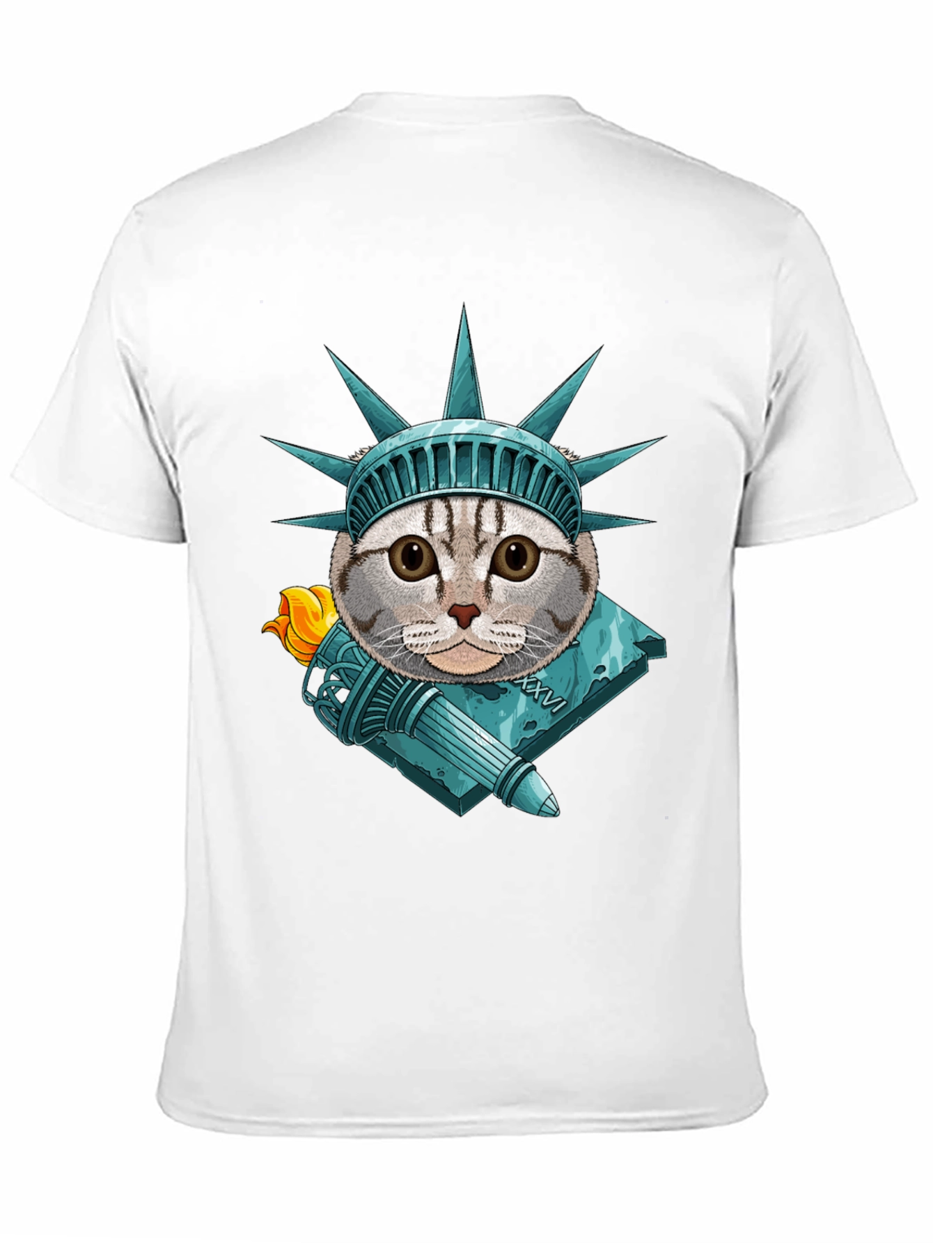 Black Liberty Cat Graphic T-Shirt view 11