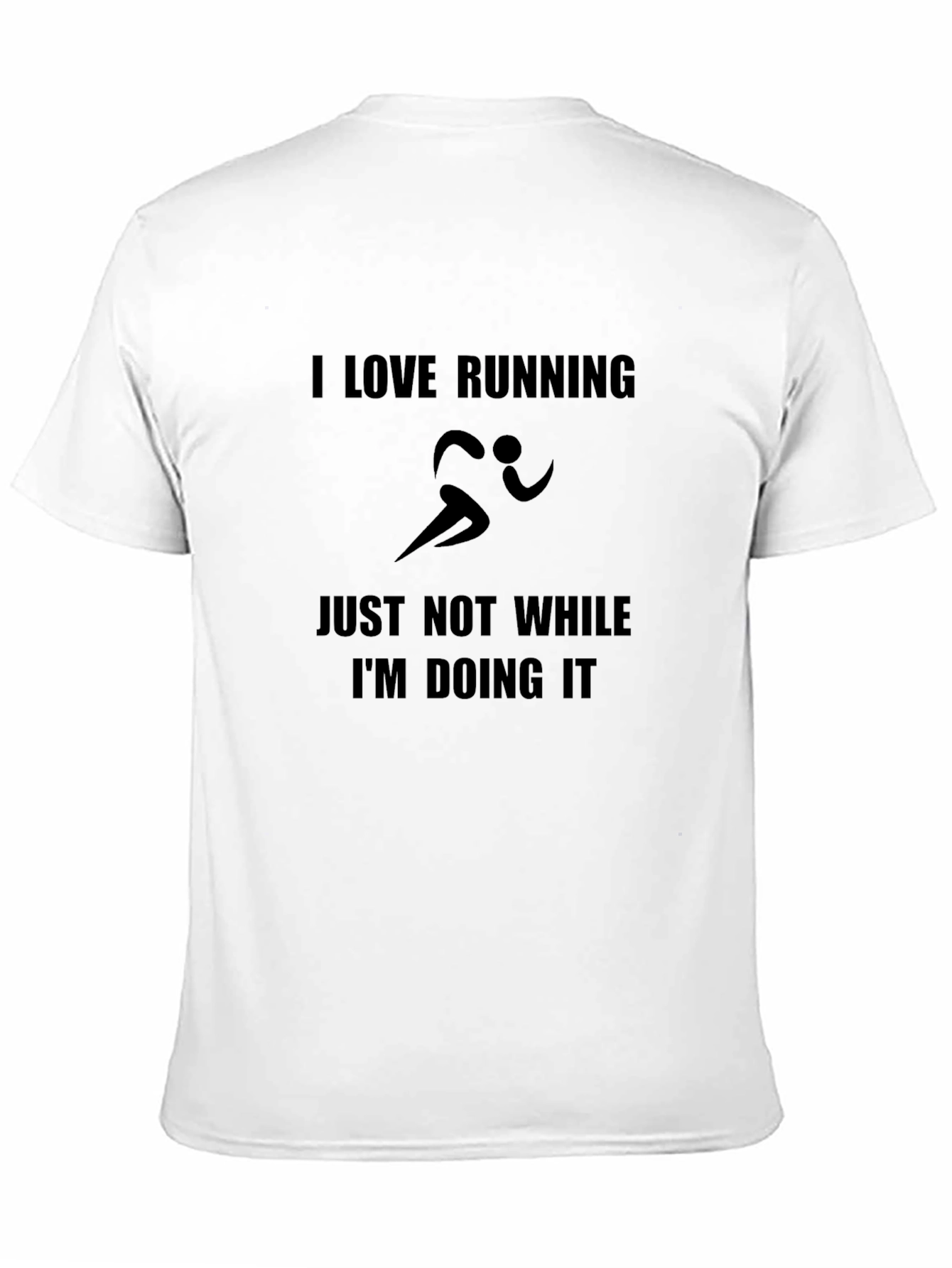 Black Funny Running T-Shirt - I Love Running - Black Cotton Tee view 11
