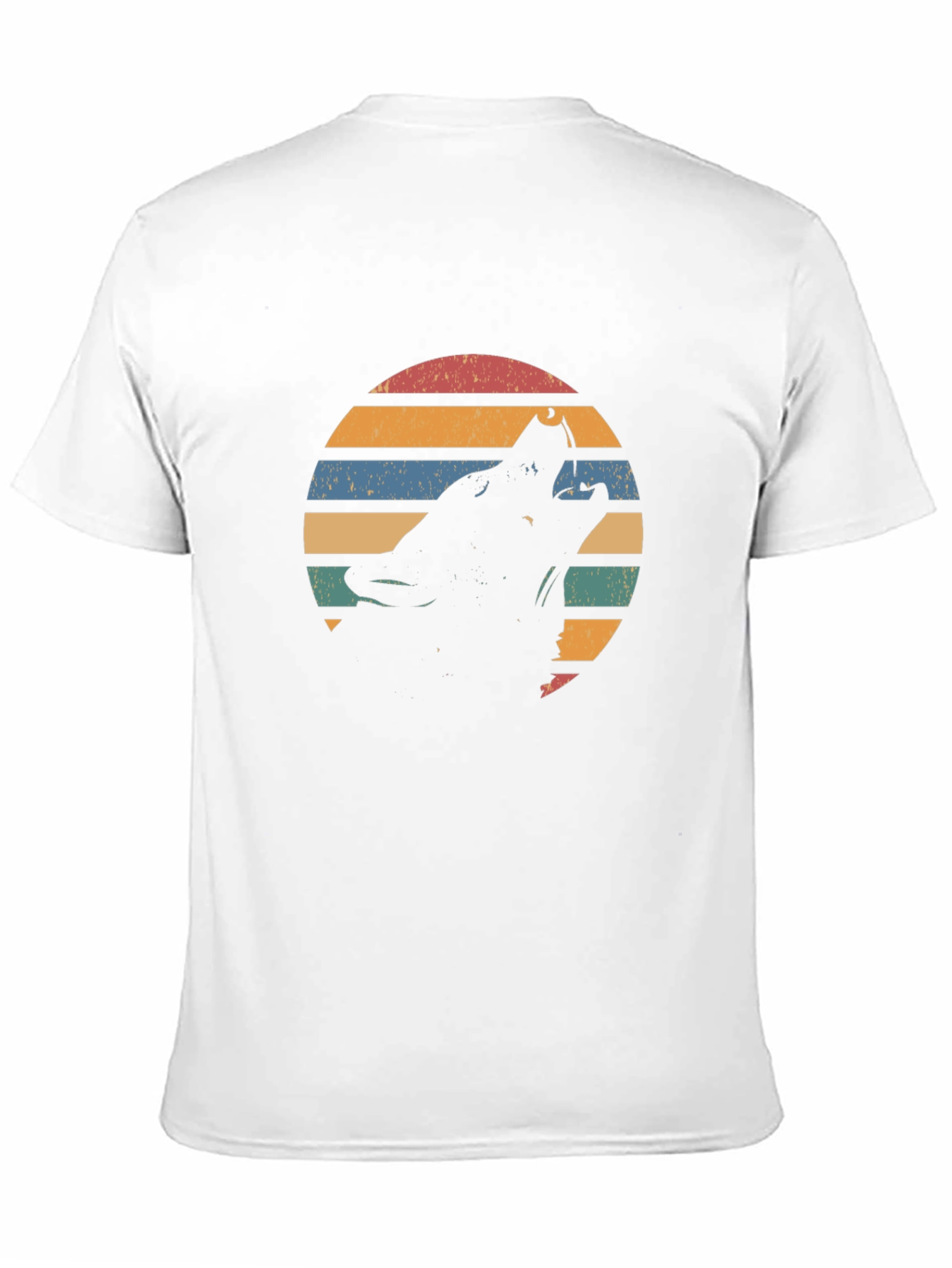 Black Retro Wolf Silhouette Graphic T-Shirt view 11