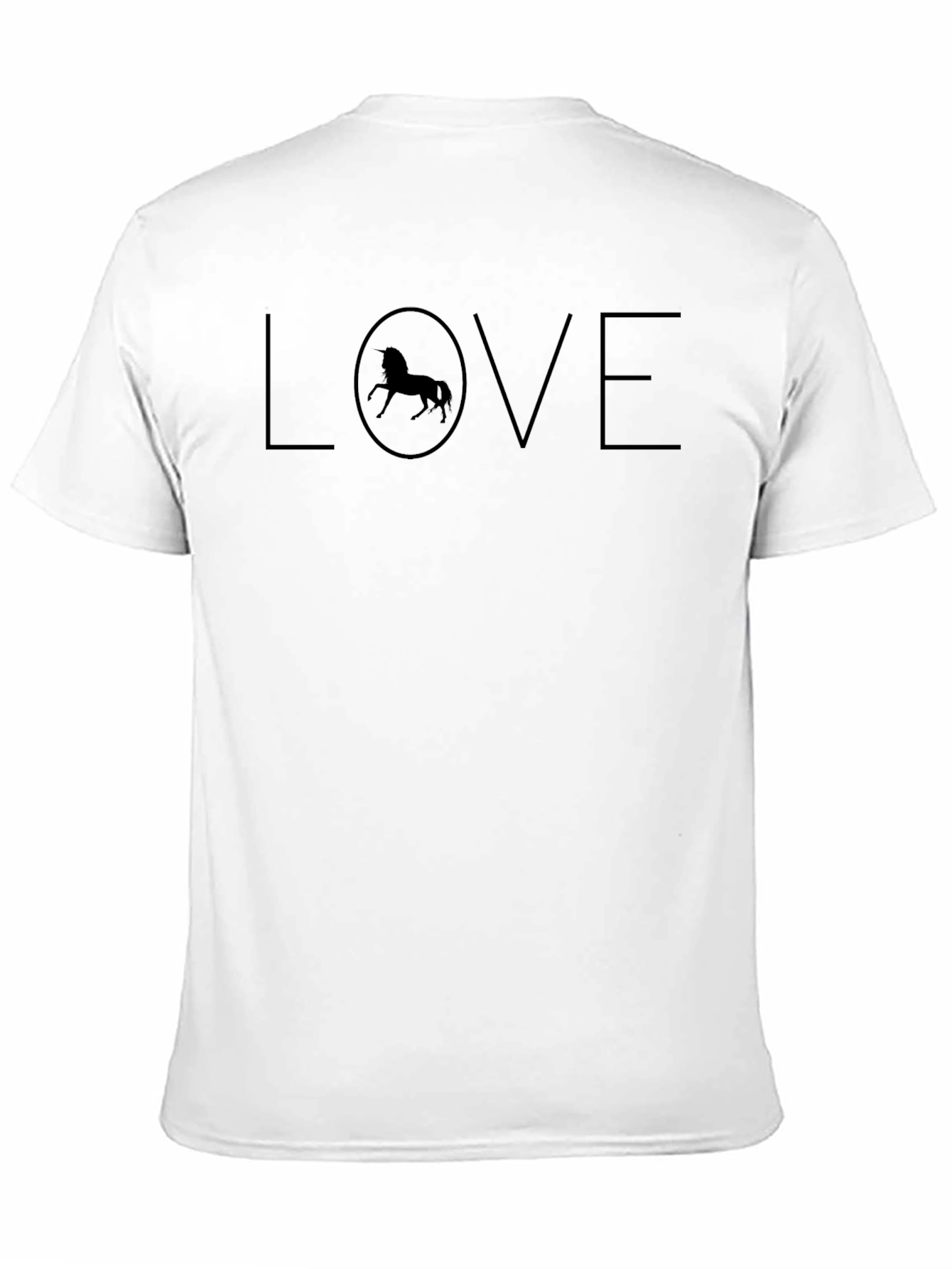 Black Love Unicorn Graphic Tee - Black Cotton T-Shirt view 11