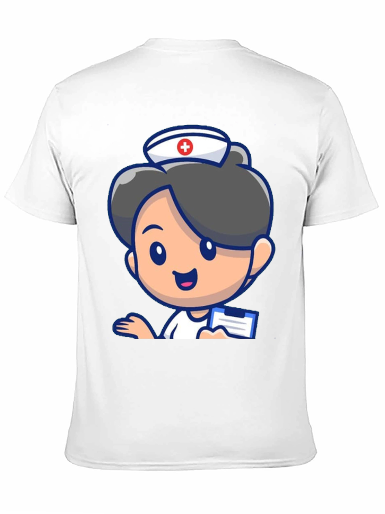 Black Cartoon Nurse Graphic Tee - Novelty Black T-Shirt view 11