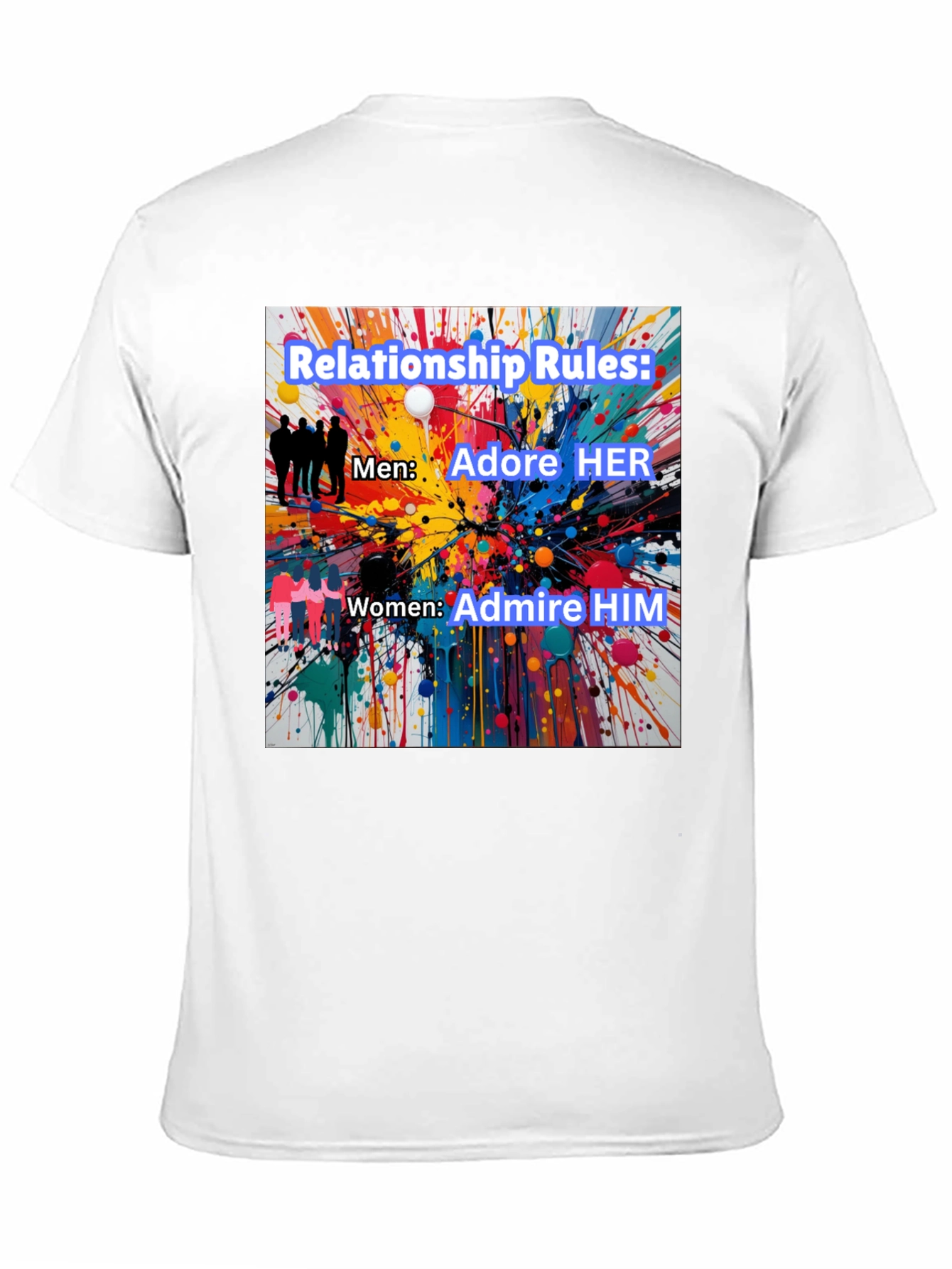 Black Relationship Rules T-Shirt - Adore Her, Admire Him view 11